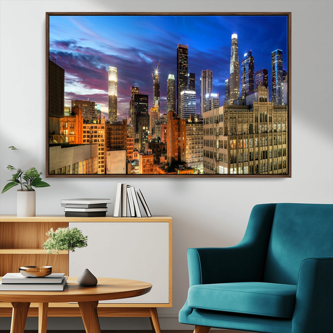 Los Angeles Night Wall Art Canvas Print