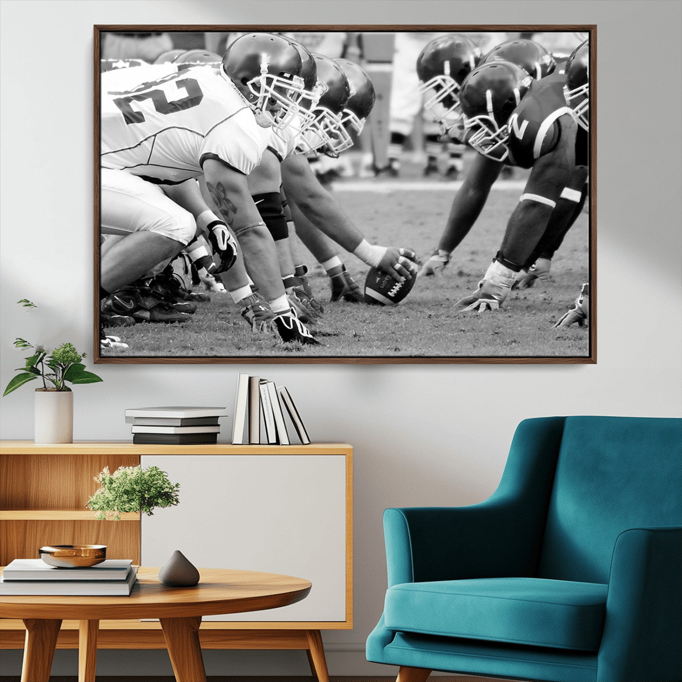 -American Football Player Wall Art Canvas Print