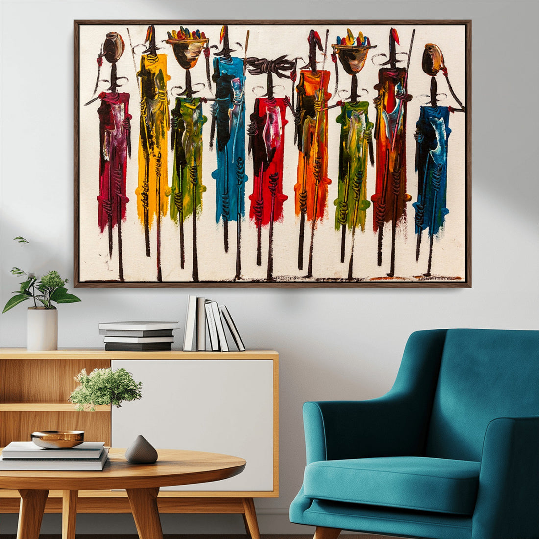 Abstract African Women Wall Art Canvas Print
