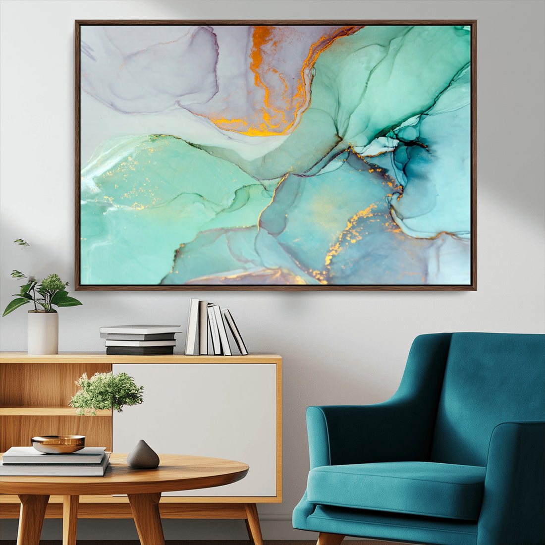 Colorful Marble Fluid Effect Canvas Wall Art Print