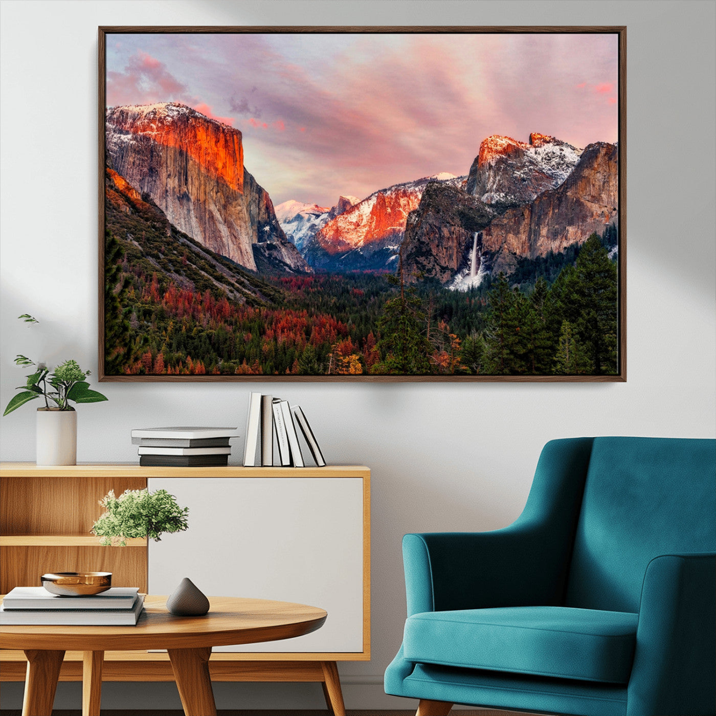 -Yosemite Half Dome Wall Art Canvas Print El Capitan