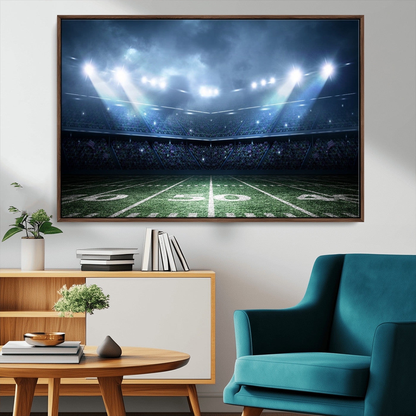 74741-MGV-CV-36X24-American Football Stadium Wall Art Canvas, American Football Stadium Canvas Print