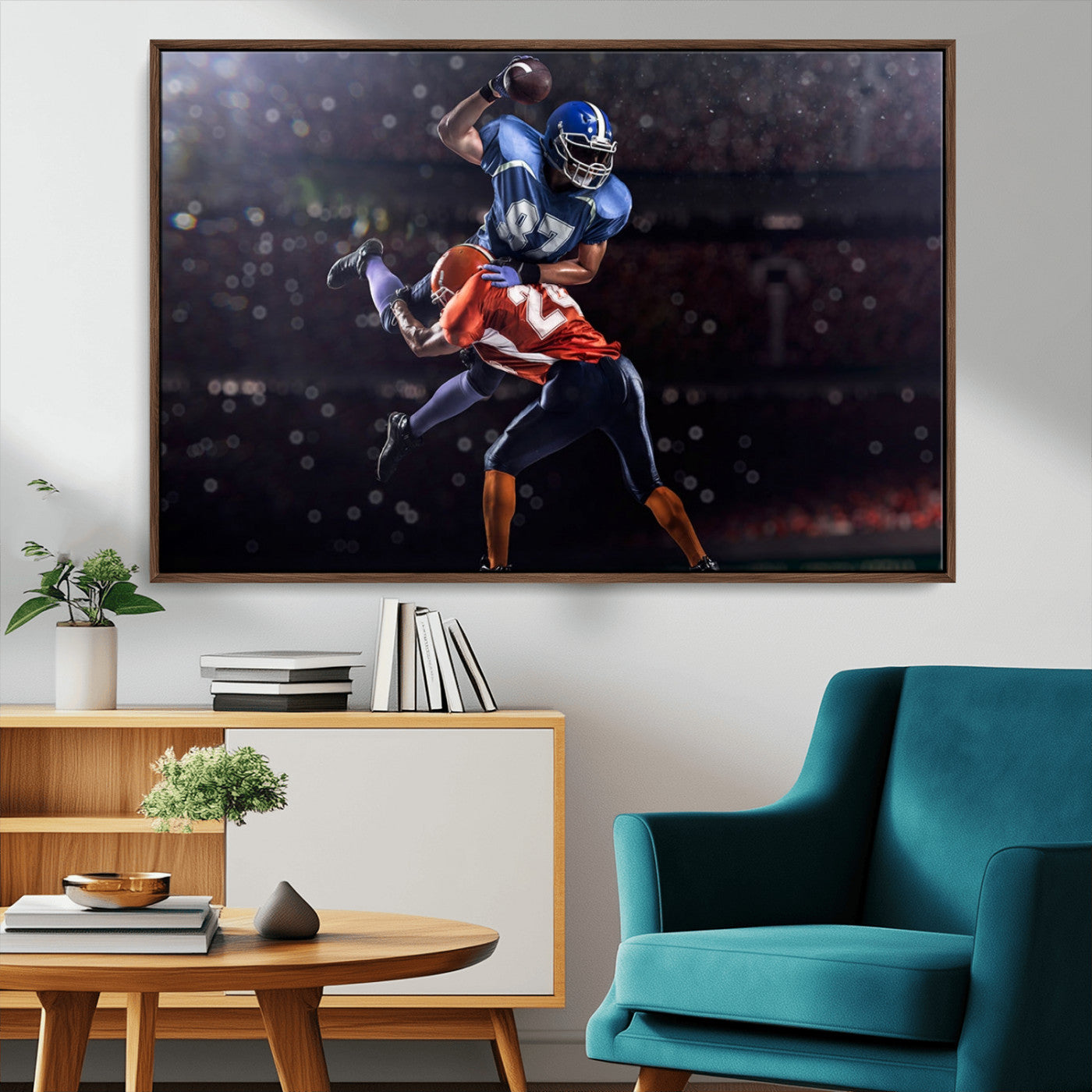 76491-MGV-CV-36X24-American Football Wall Art Canvas Print, Stadium Sport Wall Art Print