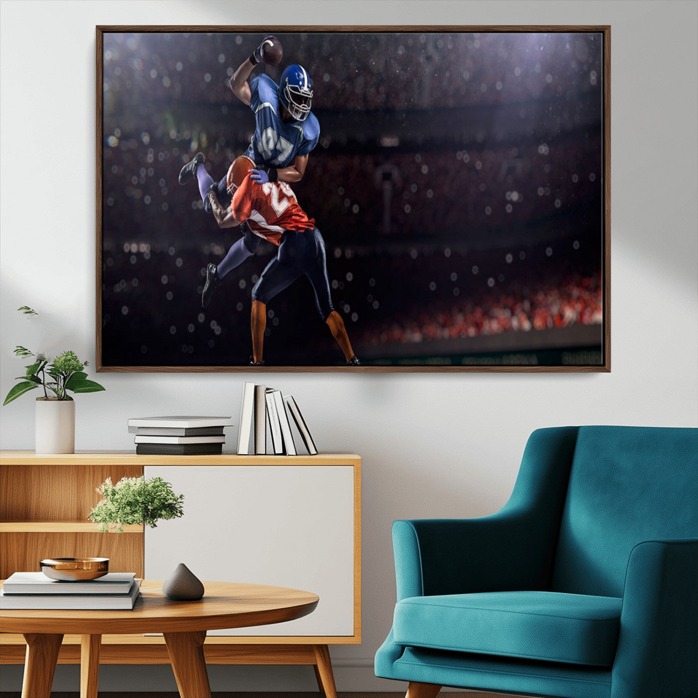 68009-MGV-CV-36X24-American Football Wall Art Canvas Print, Stadium Sport Wall Art Print