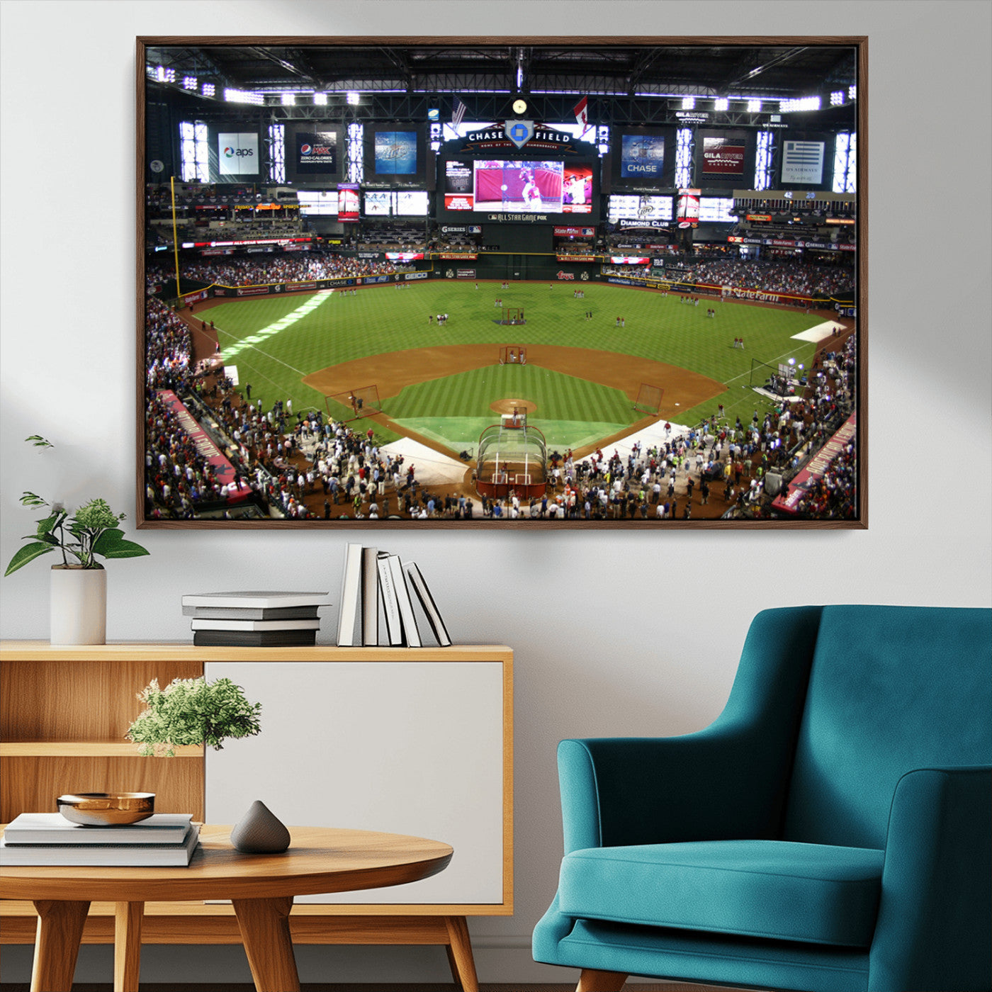 91630-MGV-CV-36X24-Arizona Diamondbacks Baseball Team Print - Phoenix Chase Field Baseball Stadium Wall Art Canvas