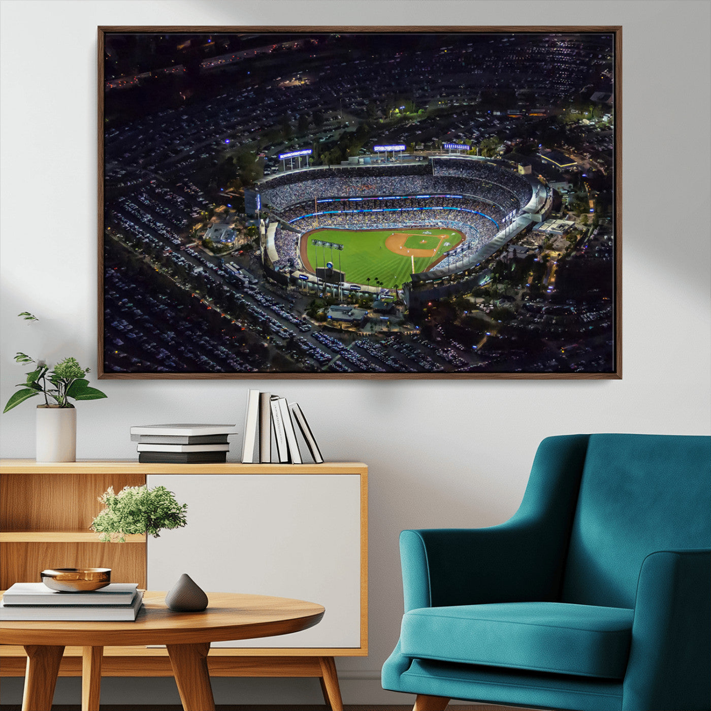 20932-MGV-CV-36X24-Los Angeles Dodgers Dodger Stadium Wall Art Canvas Print - MLB Baseball Stadium
