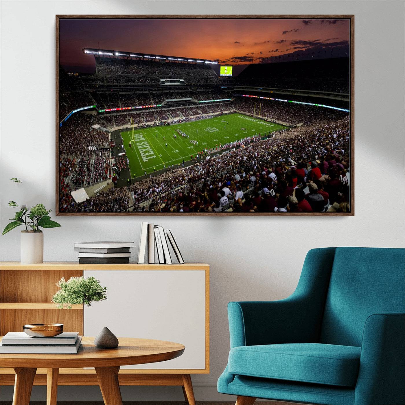 45603-MGV-CV-36X24-Texas A&M Aggies Football Team Print - College Station Kyle Field Stadium Wall Art Canvas Print