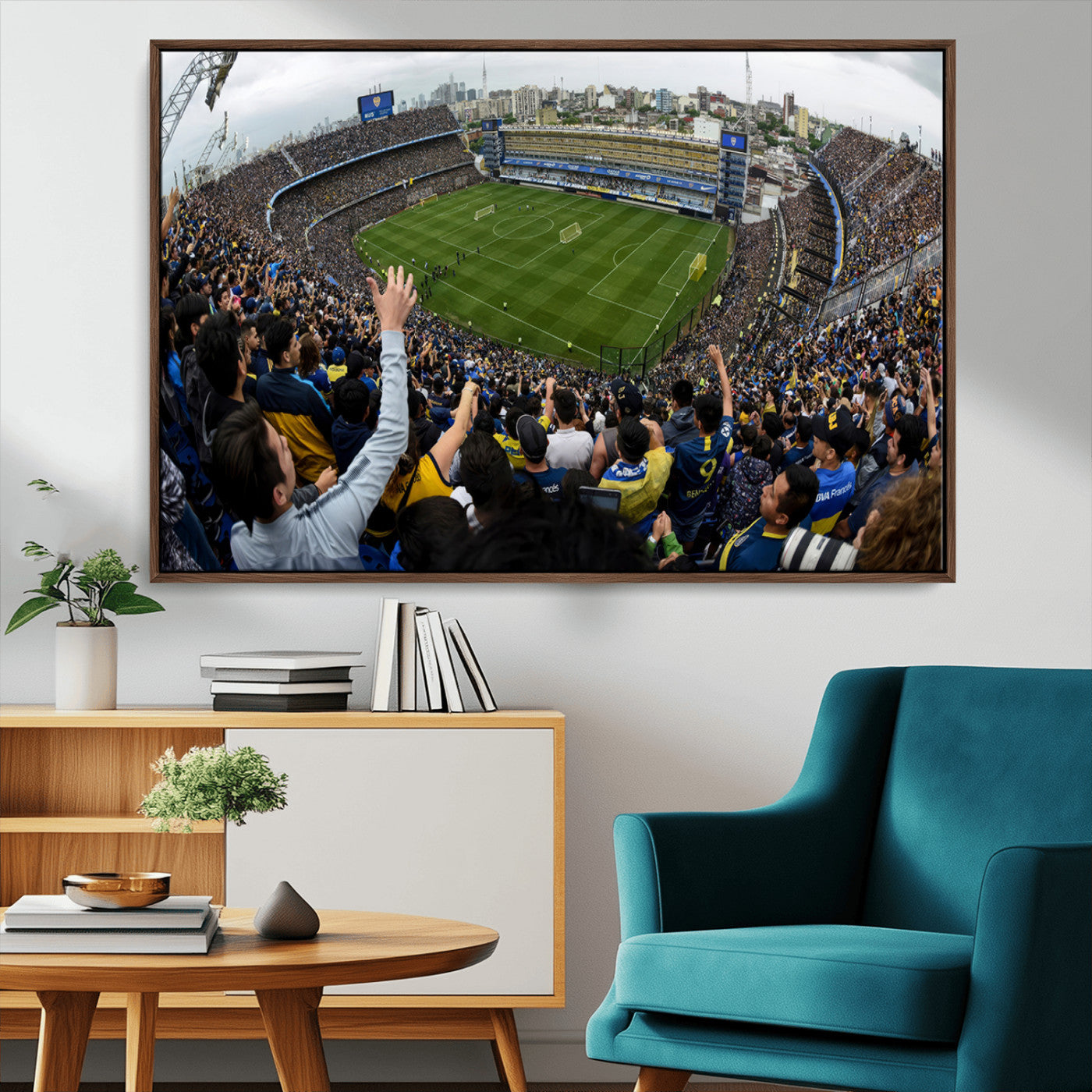 23173-MGV-CV-36X24-Boca Juniors Soccer Team Print - Buenos Aires Bombonera Stadium Wall Art Canvas Print