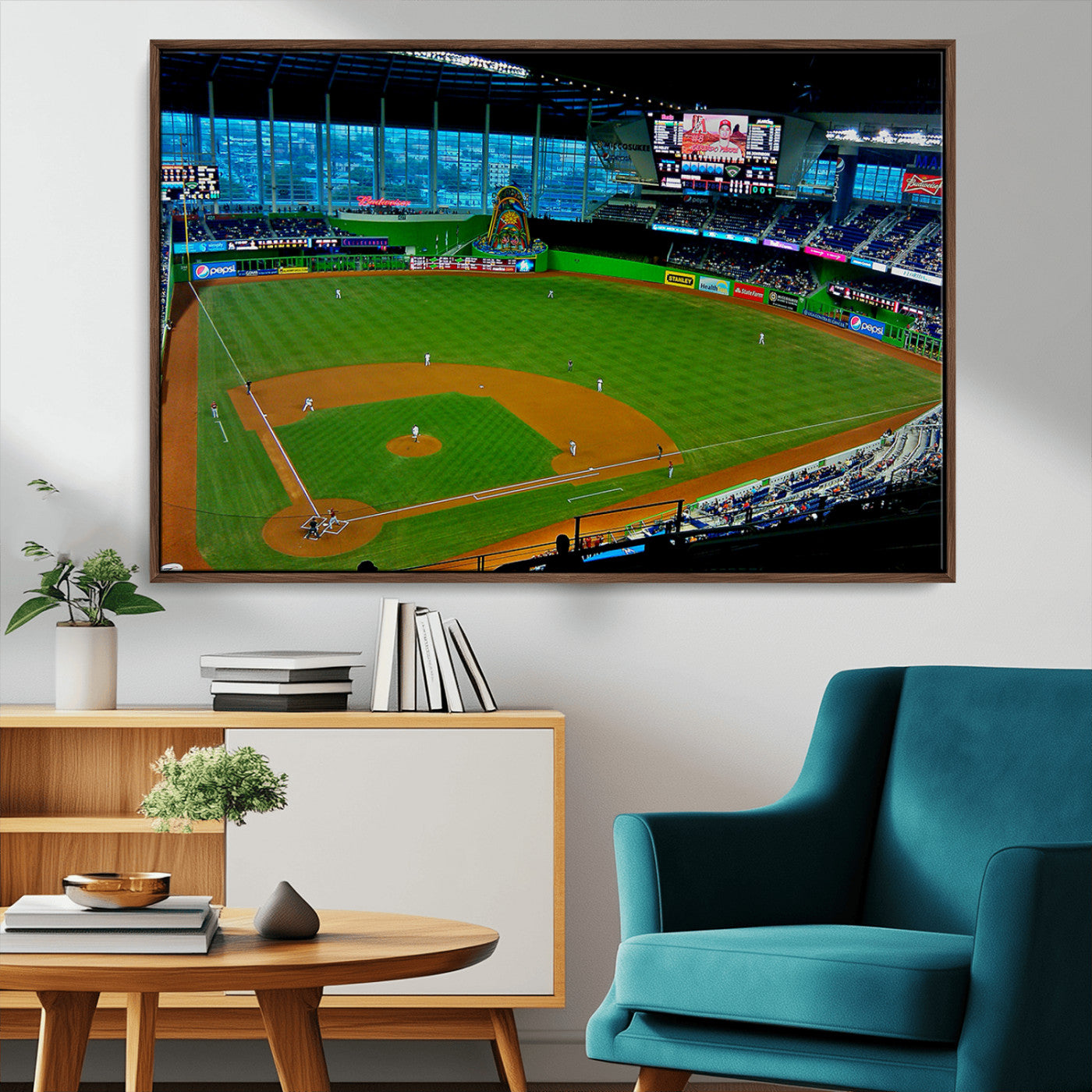 -Miami Marlins Baseball Team Print - Miami LoanDepot Park Stadium Wall Art Canvas Print