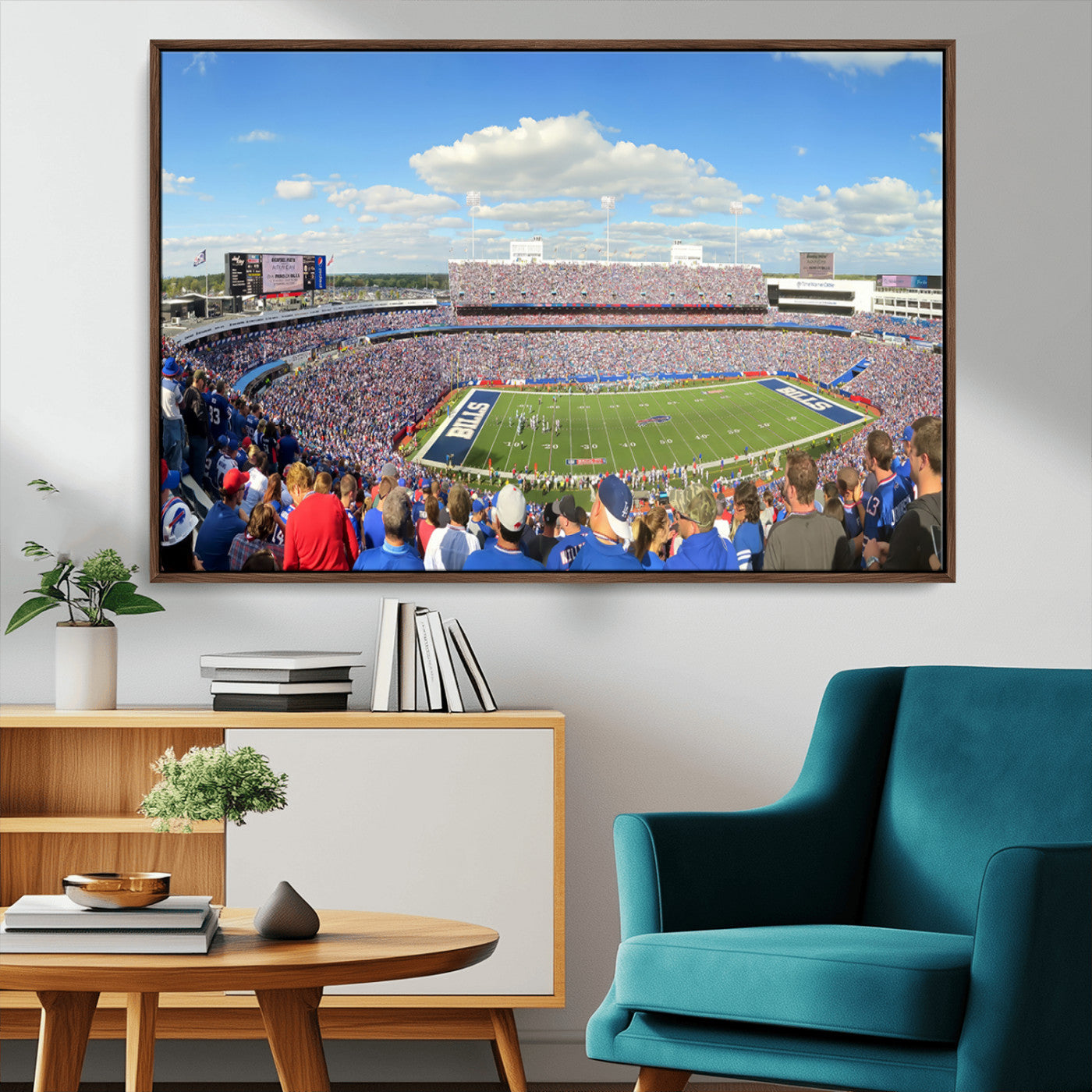 35302-MGV-CV-36X24-Buffalo Bills NFL Football Team Print - Buffalo Highmark Stadium Wall Art Canvas Print