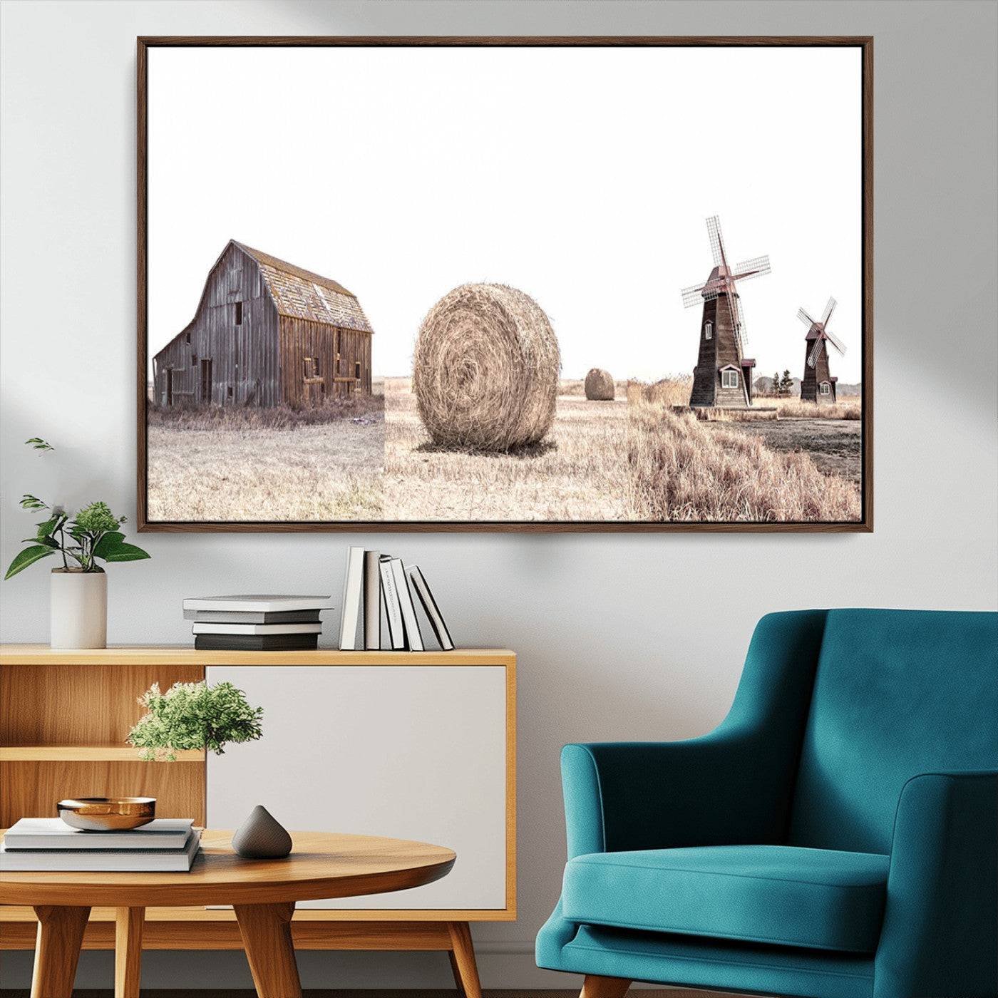 94971-MGV-CV-36X24-Farm Prints Set, Set of 3 Farmhouse Wall Art, Country House Decor