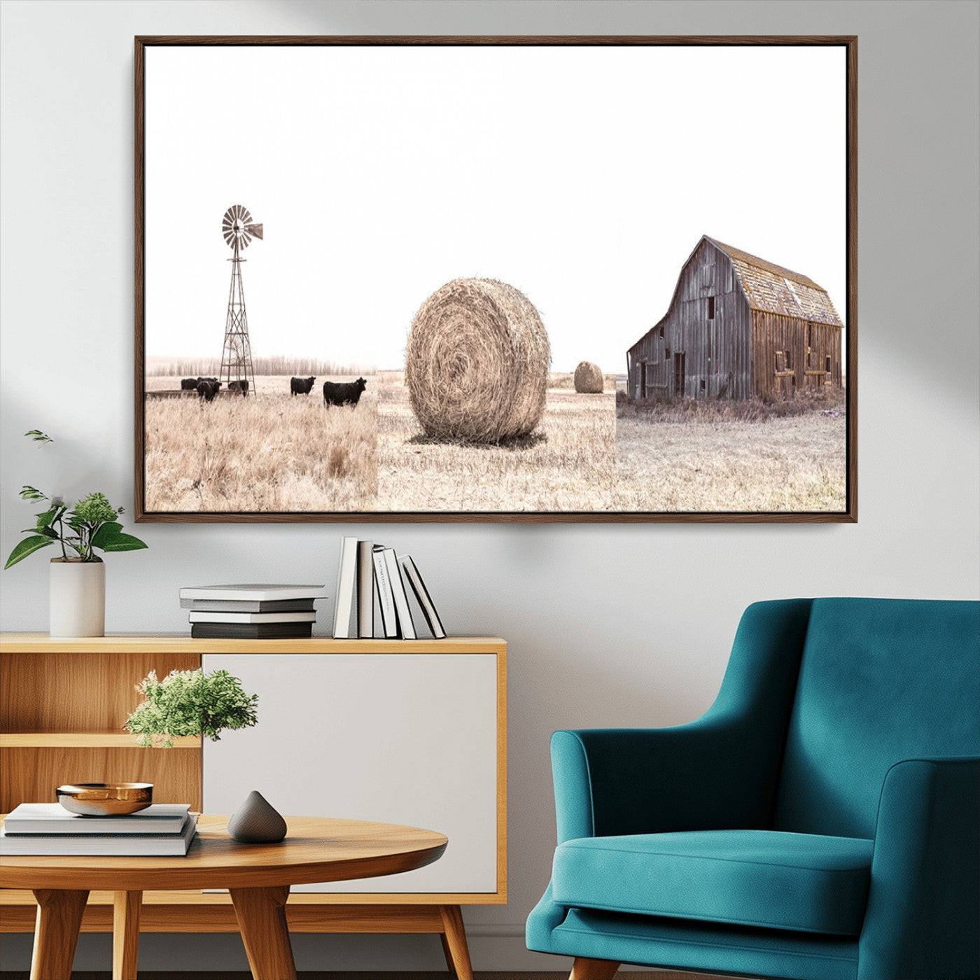 30918-MGV-CV-36X24-Farm Prints Set, Set of 6 Farmhouse Wall Art, Country House Decor, Barn Print, Wheat Print,