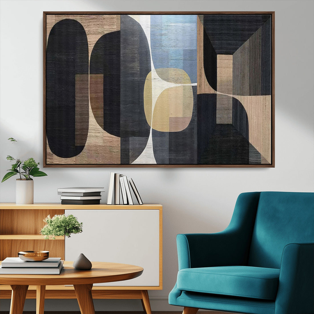 Minimalist Wabi Sabi Abstract Geometric Wall Art Canvas Print, Modern Minimalist Shapes