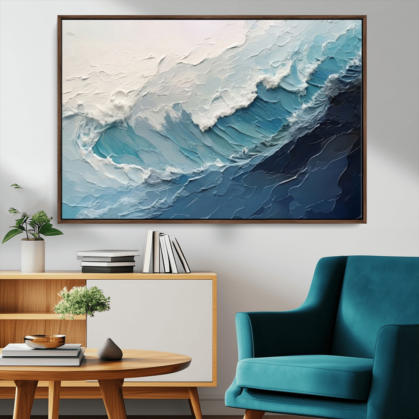 23887-MGV-CV-36X24-Ocean Wave Canvas Wall Art Print – Coastal Living Room Large Ocean Wave Seascape Wall Art for Home, Office, Living Room