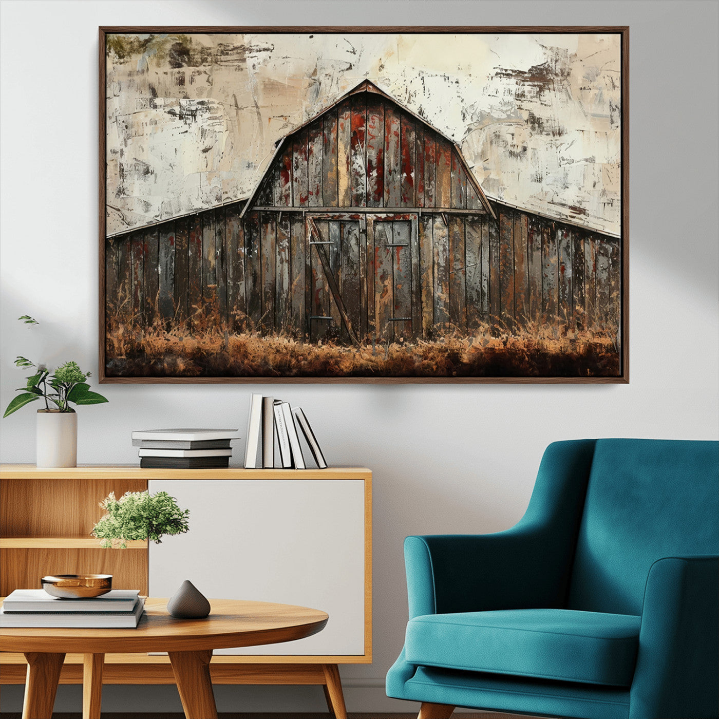 -Rustic Barn Wall Art | Farmhouse Wall Decor Canvas Print | Ready to Hang Barn Decor for Cabin or