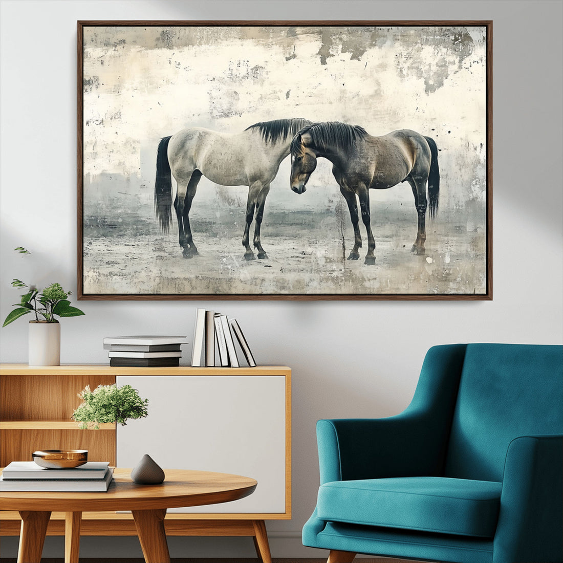 Chinese Style Majestic Horses Wall Art, Ready to Hang