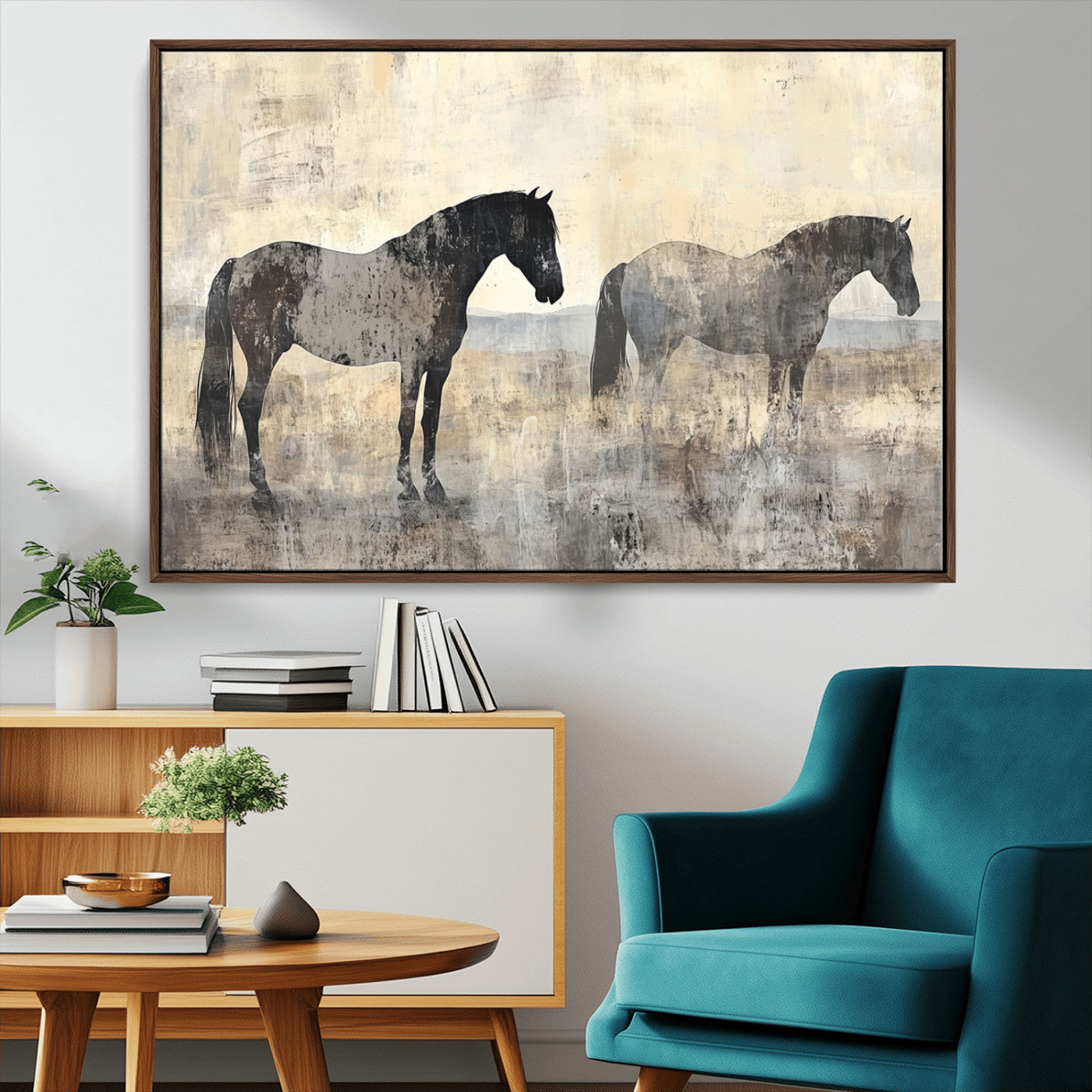 -Vintage Horses Wall Art Canvas Print