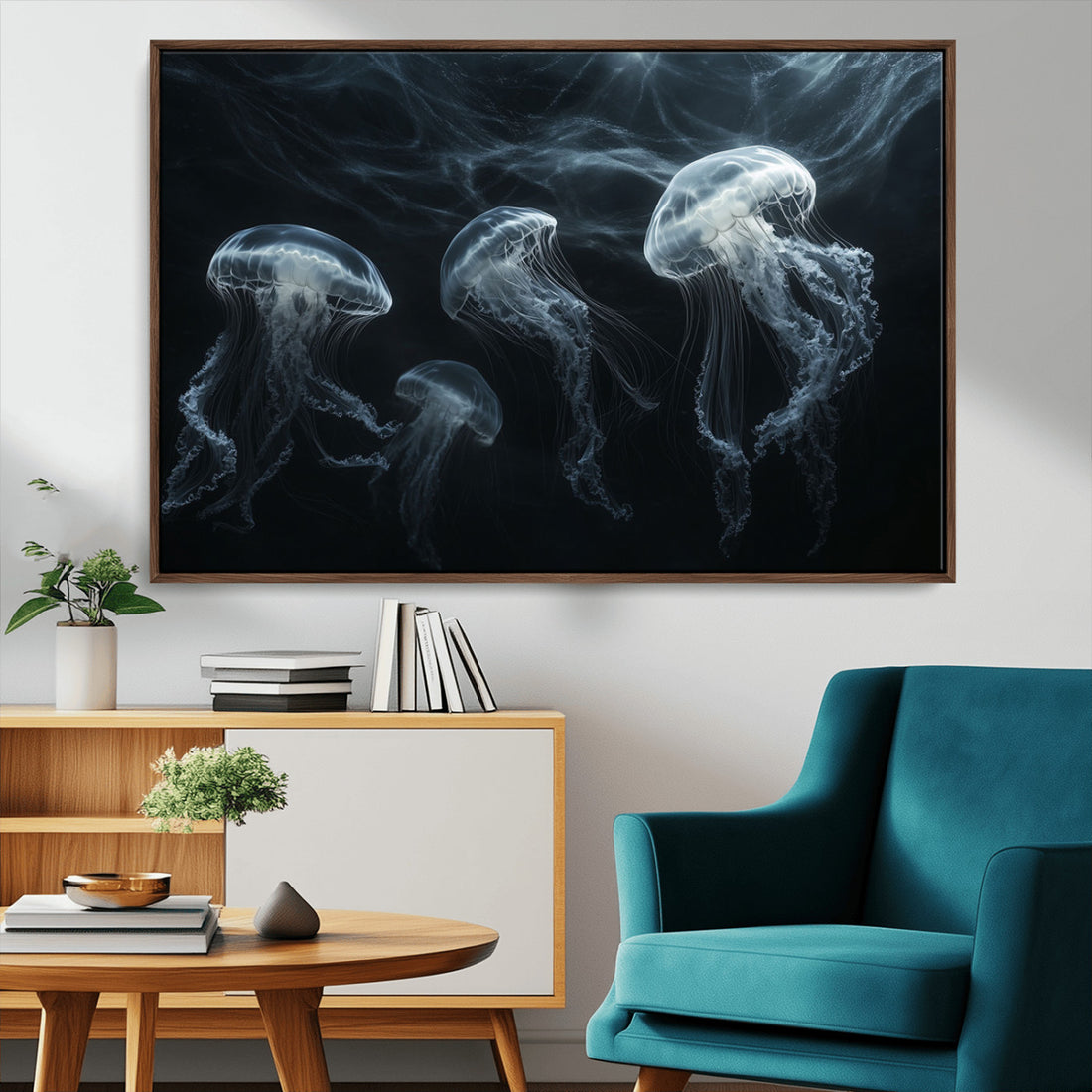 Jellyfish Wall Art Canvas Print, Elegant Wall Decor
