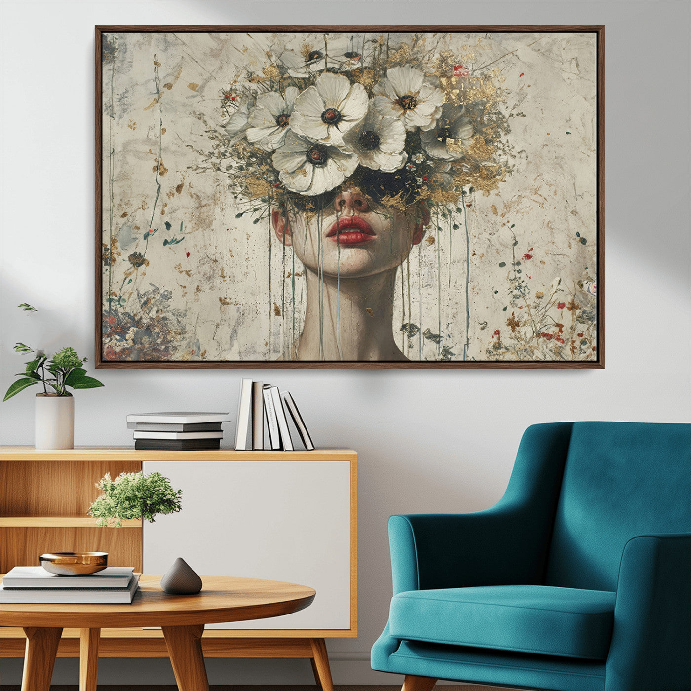 72759-MGV-CV-36X24-Abstract Floral Women Patel Wall Art Canvas Print