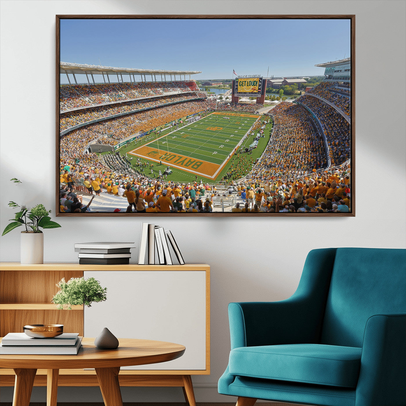 49912-MGV-CV-36X24-Baylor University Bears Football Team Print - Waco McLane Stadium Wall Art Canvas Print