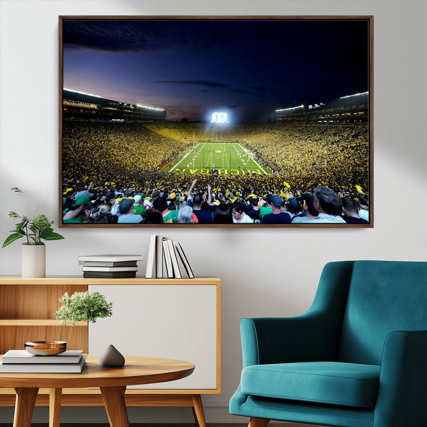 22115-MGV-CV-36X24-University of Michigan Wolverines Football Team Print - Ann Arbor Michigan Stadium Canvas Print