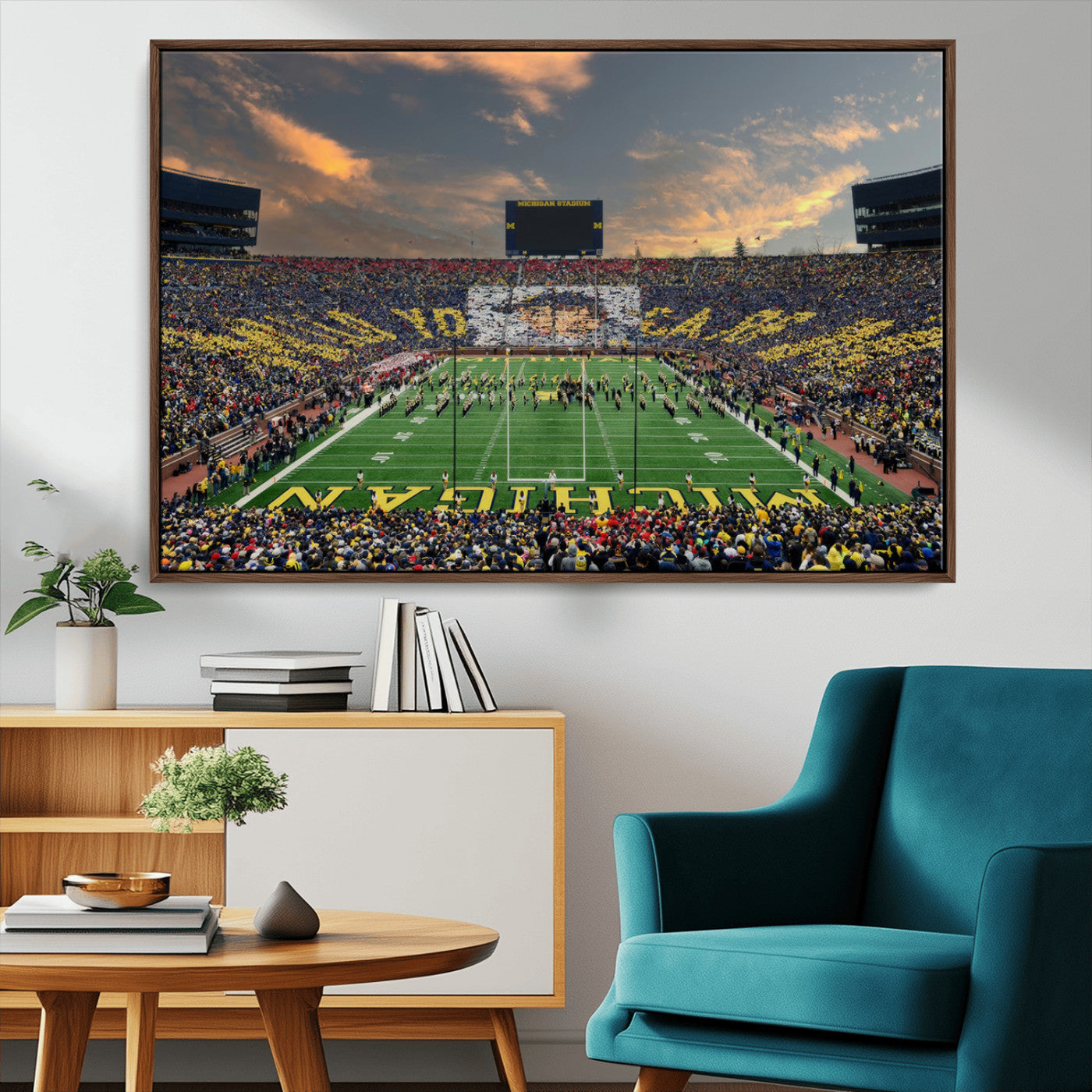 81843-MGV-CV-36X24-University of Michigan Wolverines Print Canvas, Football Team Print - Ann Arbor Michigan Stadium
