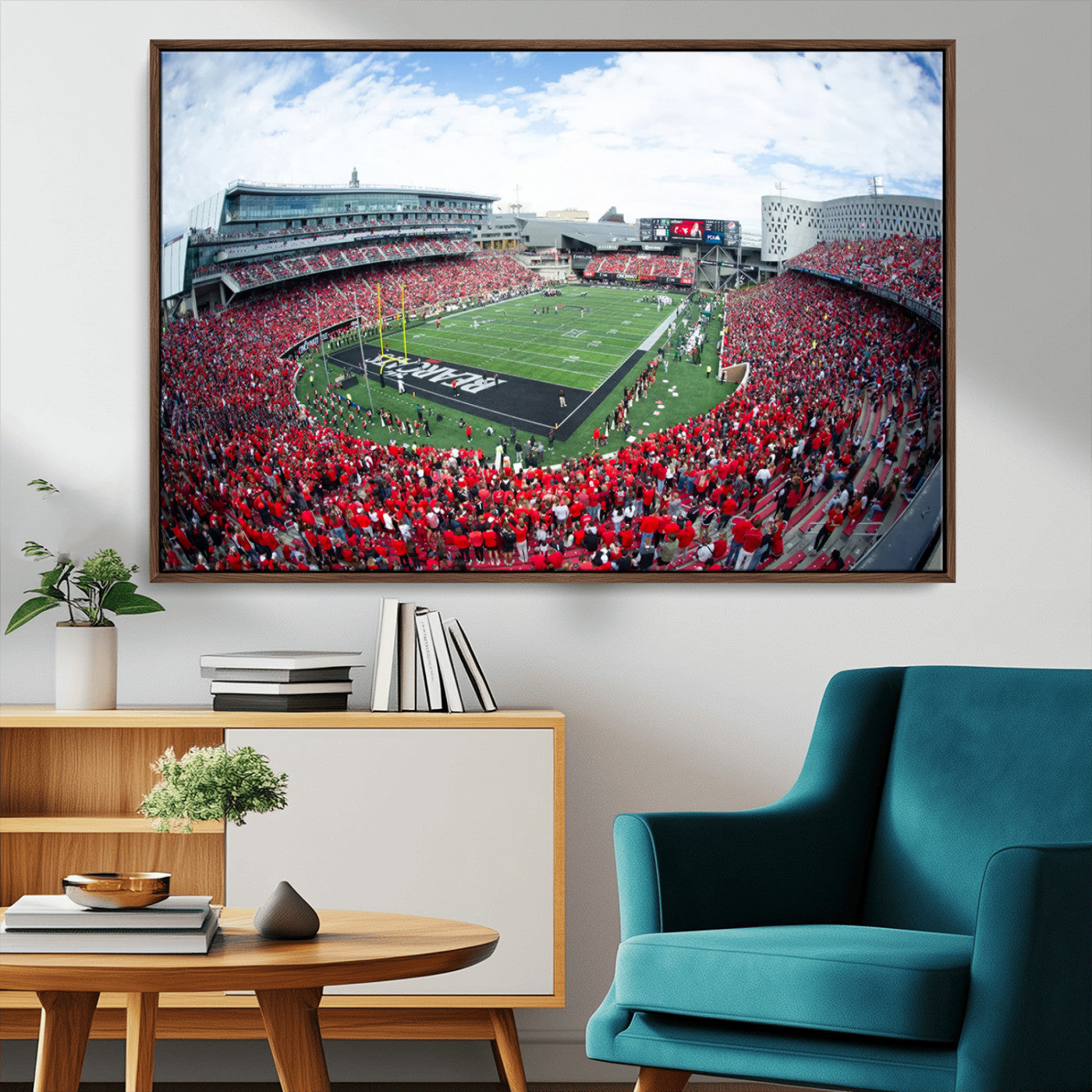 54070-MGV-CV-36X24-Cincinnati Bearcats Football Team Print - Nippert Stadium Wall Art Canvas Print
