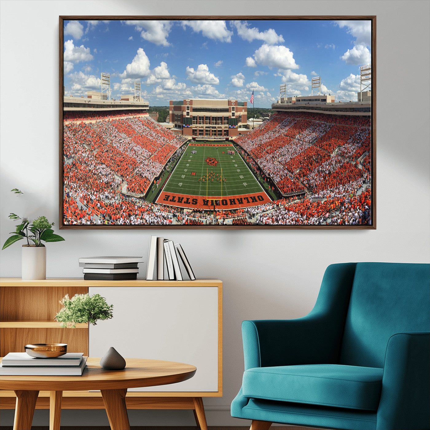 65192-MGV-CV-36X24-Oklahoma State Cowboys Football Team Print - Stillwater Boone Pickens Stadium Wall Art Canvas Print