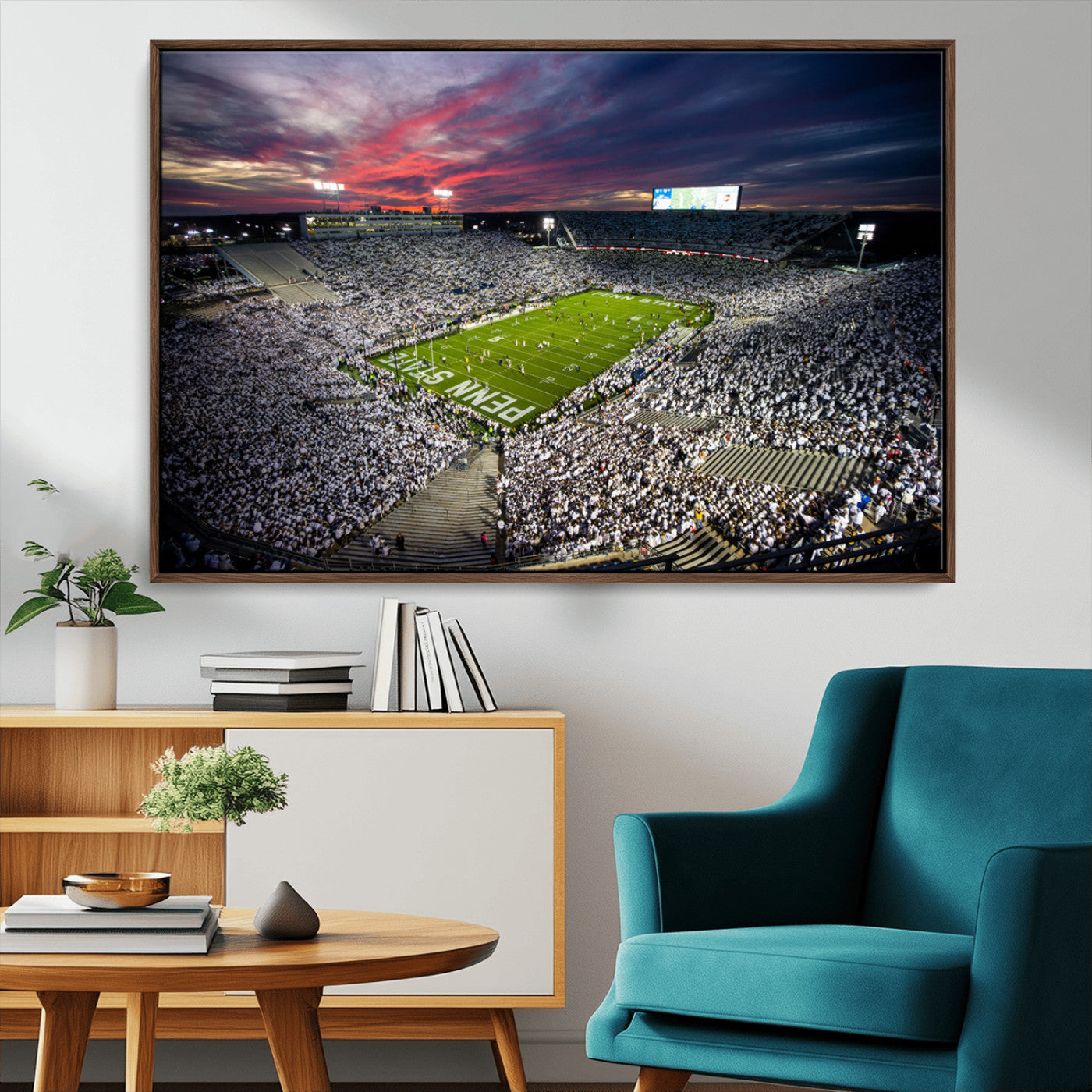 37304-MGV-CV-36X24-Penn State Nittany Lions Football Team Print - University Park Beaver Stadium Art Canvas Print