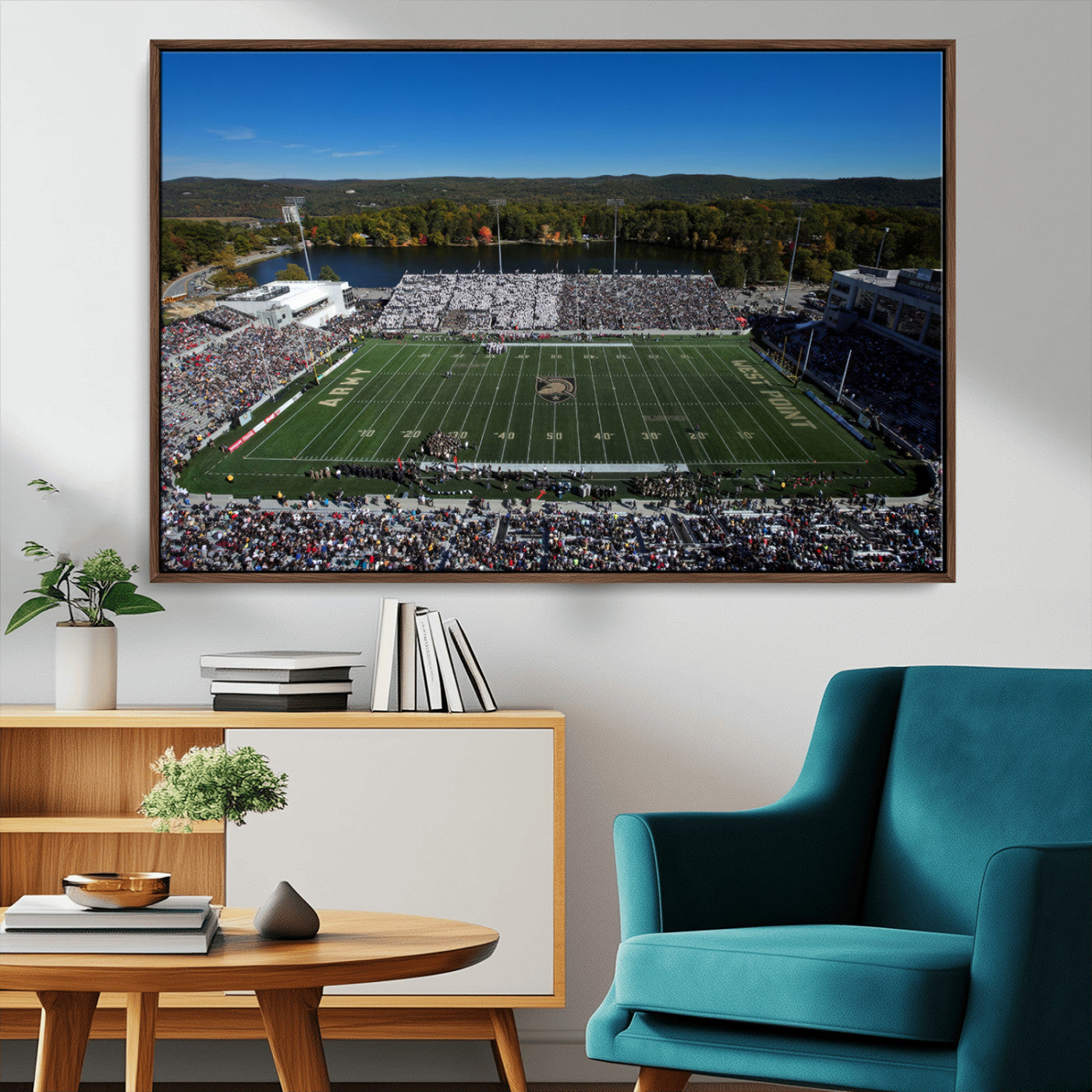 52056-MGV-CV-36X24-Army Black Knights Football Team Print - West Point Michie Stadium Wall Art Canvas Print