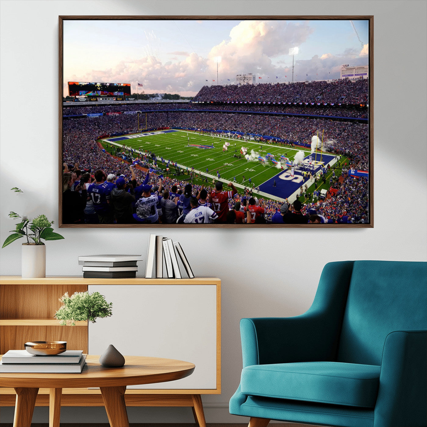 64066-MGV-CV-36X24-Buffalo Bills Football Team Print - Buffalo Highmark Stadium Wall Art Canvas Print