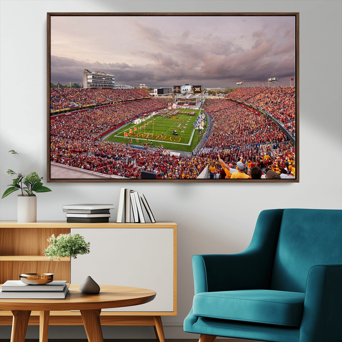 50373-MGV-CV-36X24-Iowa State University Cyclones Football Team Print - Ames Jack Trice Stadium Wall Art Canvas Print