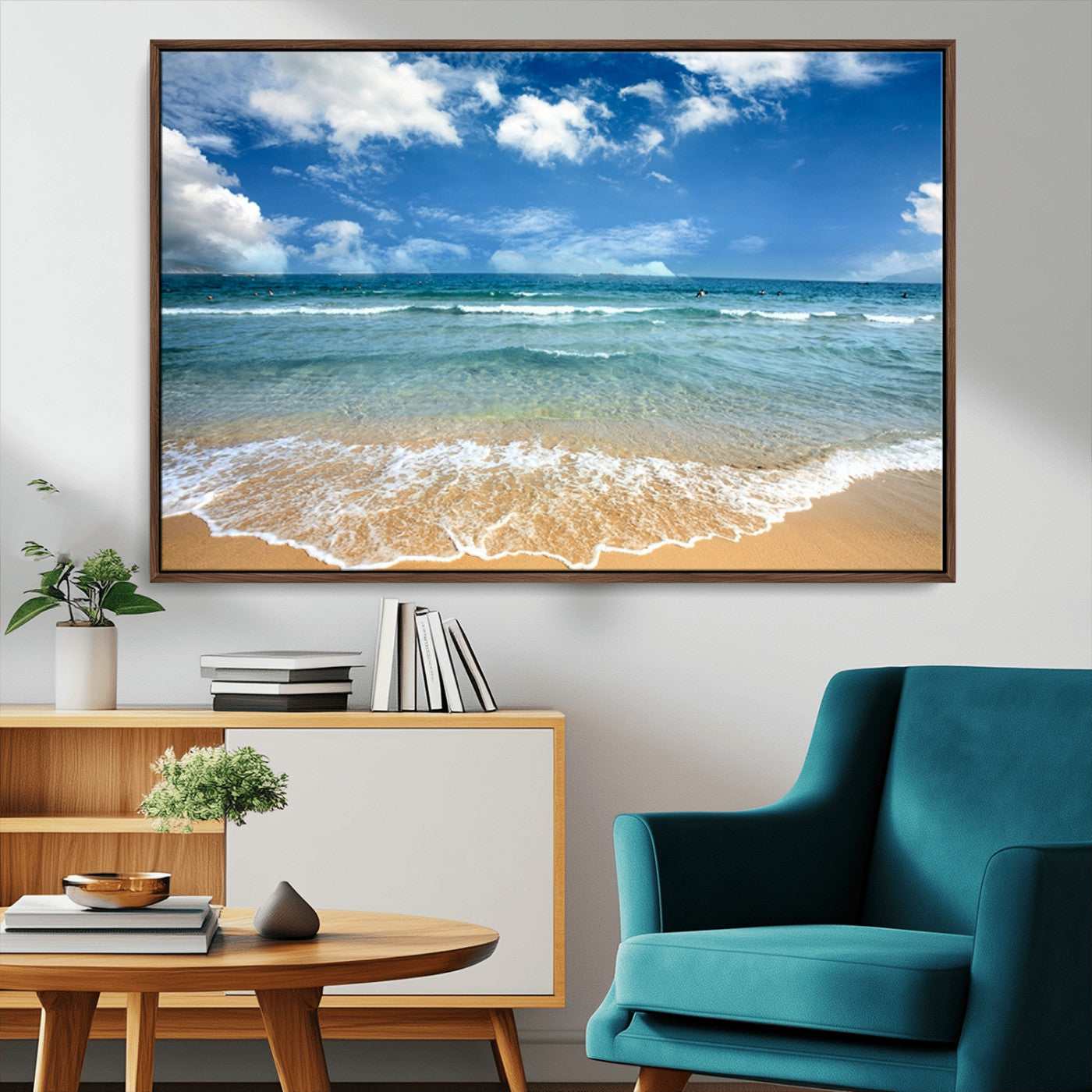 -Sea View From the Beach Canvas Print