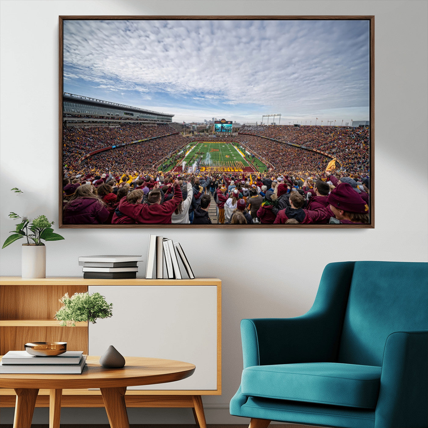 38459-MGV-CV-36X24-University of Minnesota Golden Gophers Football Team Print - Minneapolis Huntington Bank Stadium Art