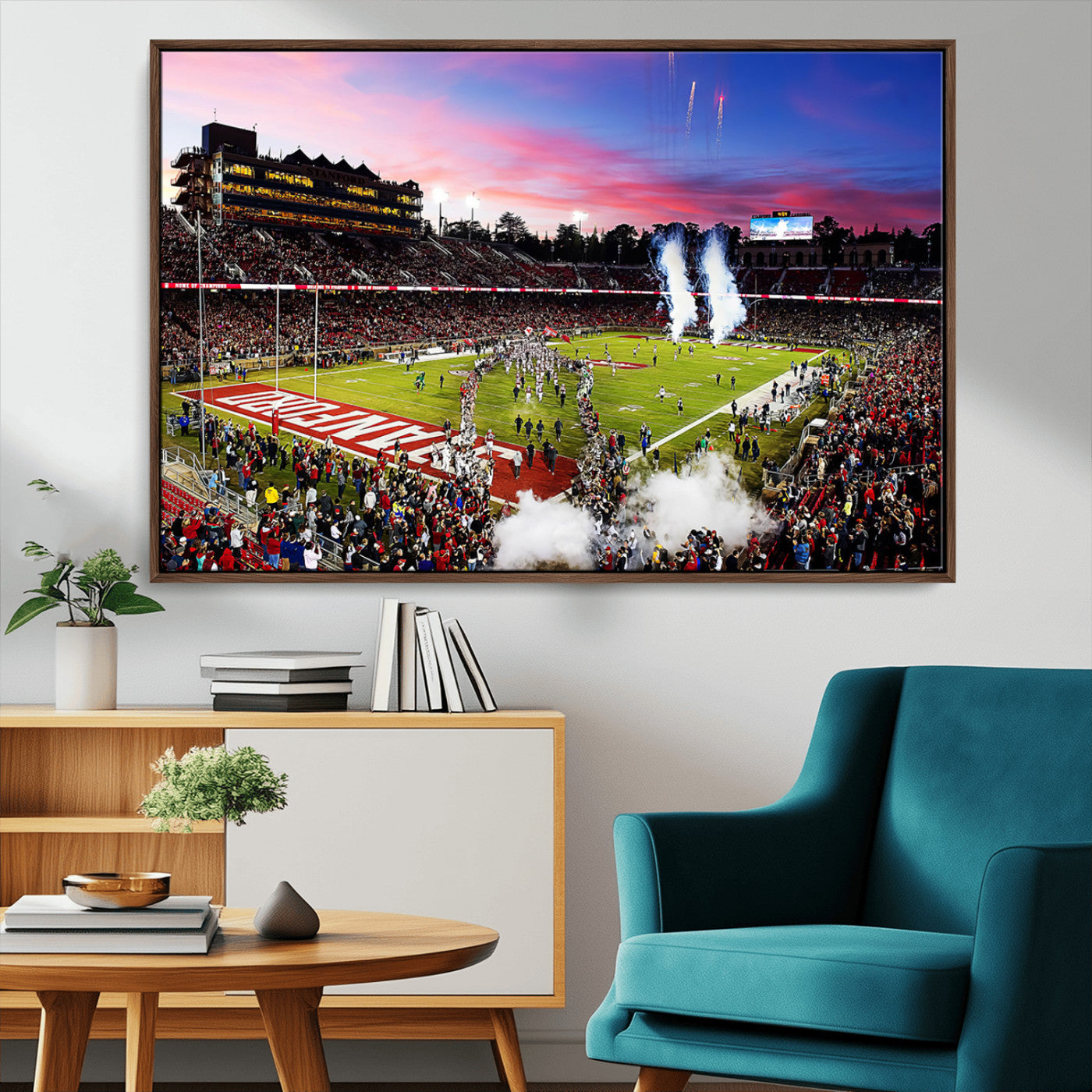 25557-MGV-CV-36X24-Stanford University Cardinal Football Team Print - Stanford Stadium Wall Art Canvas Print