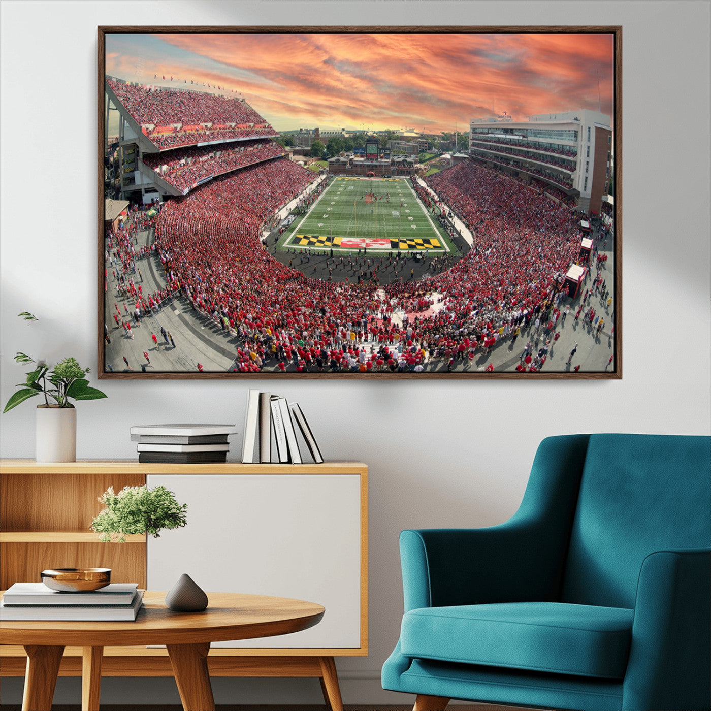 24140-MGV-CV-36X24-University of Maryland Terrapins Football Team Print - College Park SECU Stadium Wall Art Canvas