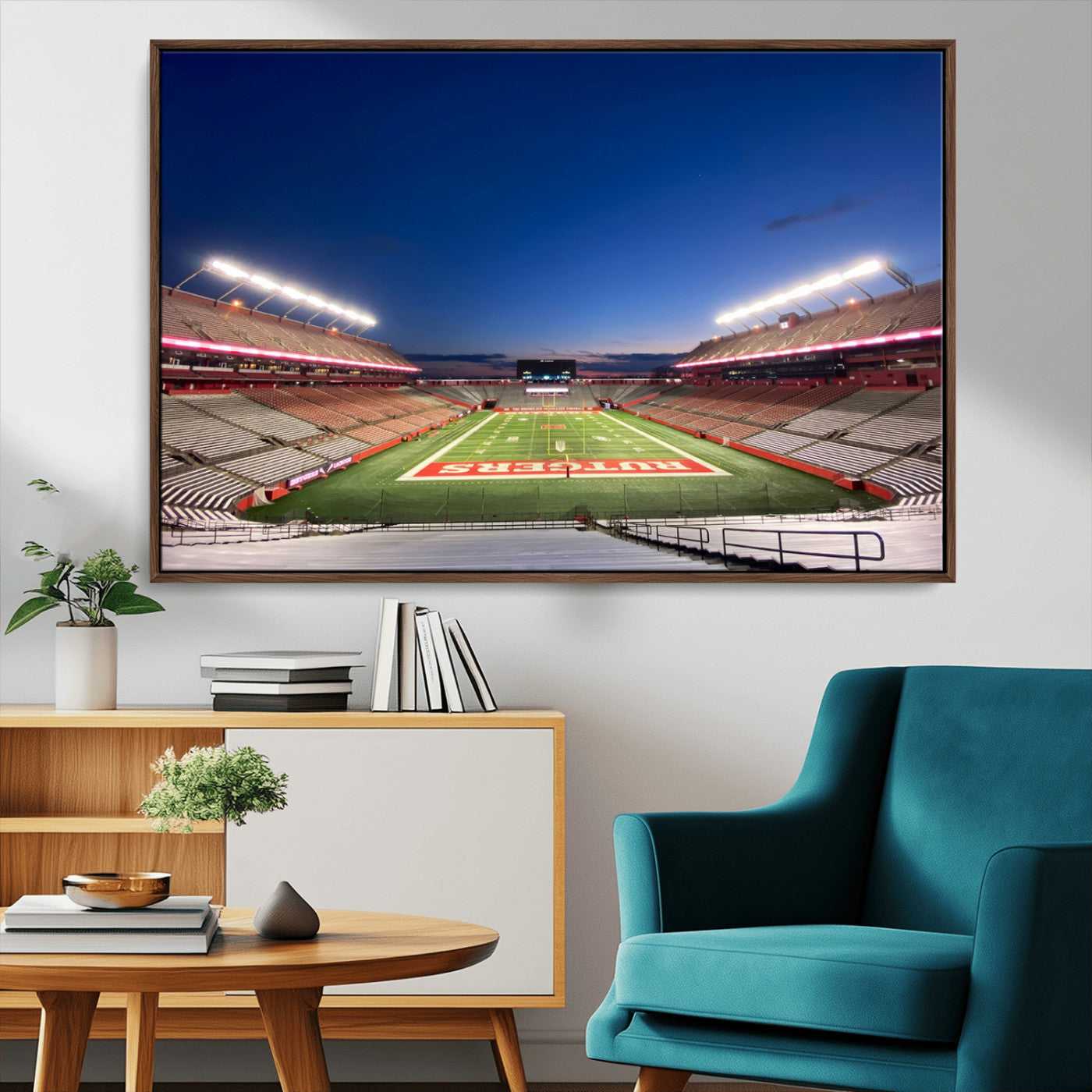 15051-MGV-CV-36X24-Rutgers Scarlet Knights Football Team Print - Piscataway SHI Stadium Wall Art Canvas Print