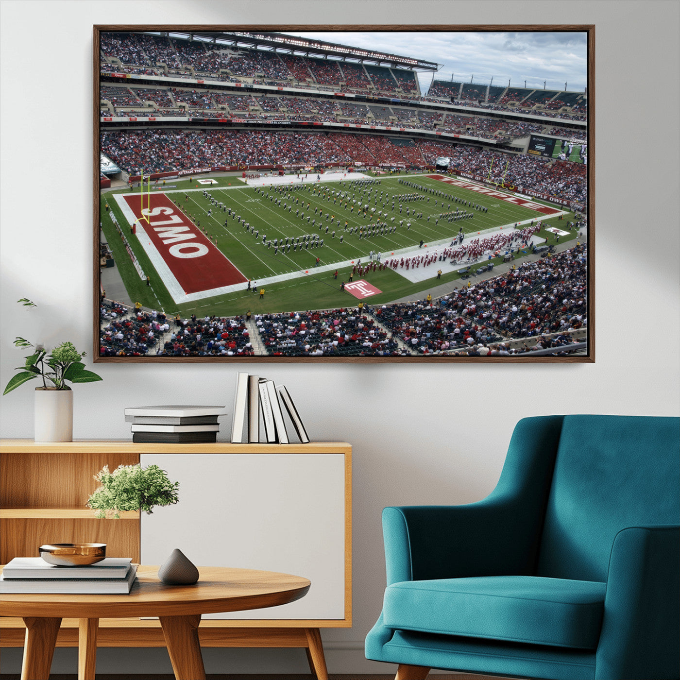 15310-MGV-CV-36X24-The Temple University Owls Athletics Team Print - Philadelphia Lincoln Financial Field Stadium Wall