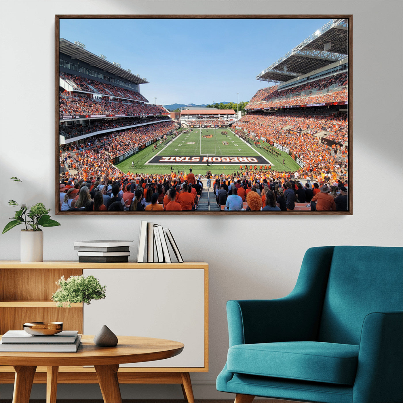 35211-MGV-CV-36X24-Oregon State Beavers Football Team Print - Corvallis Reser Stadium Wall Art Canvas Print