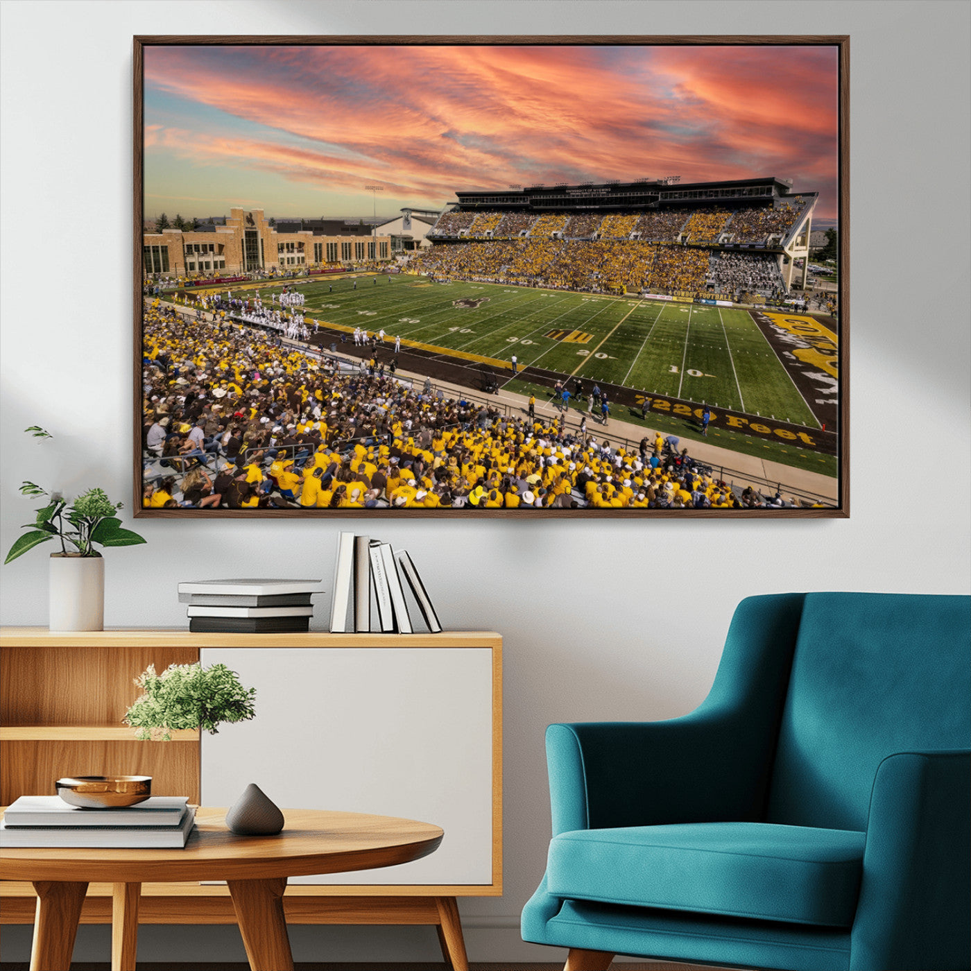 90508-MGV-CV-36X24-University of Wyoming Cowboys Football Team Print - Laramie Jonah Field War Memorial Stadium Wall
