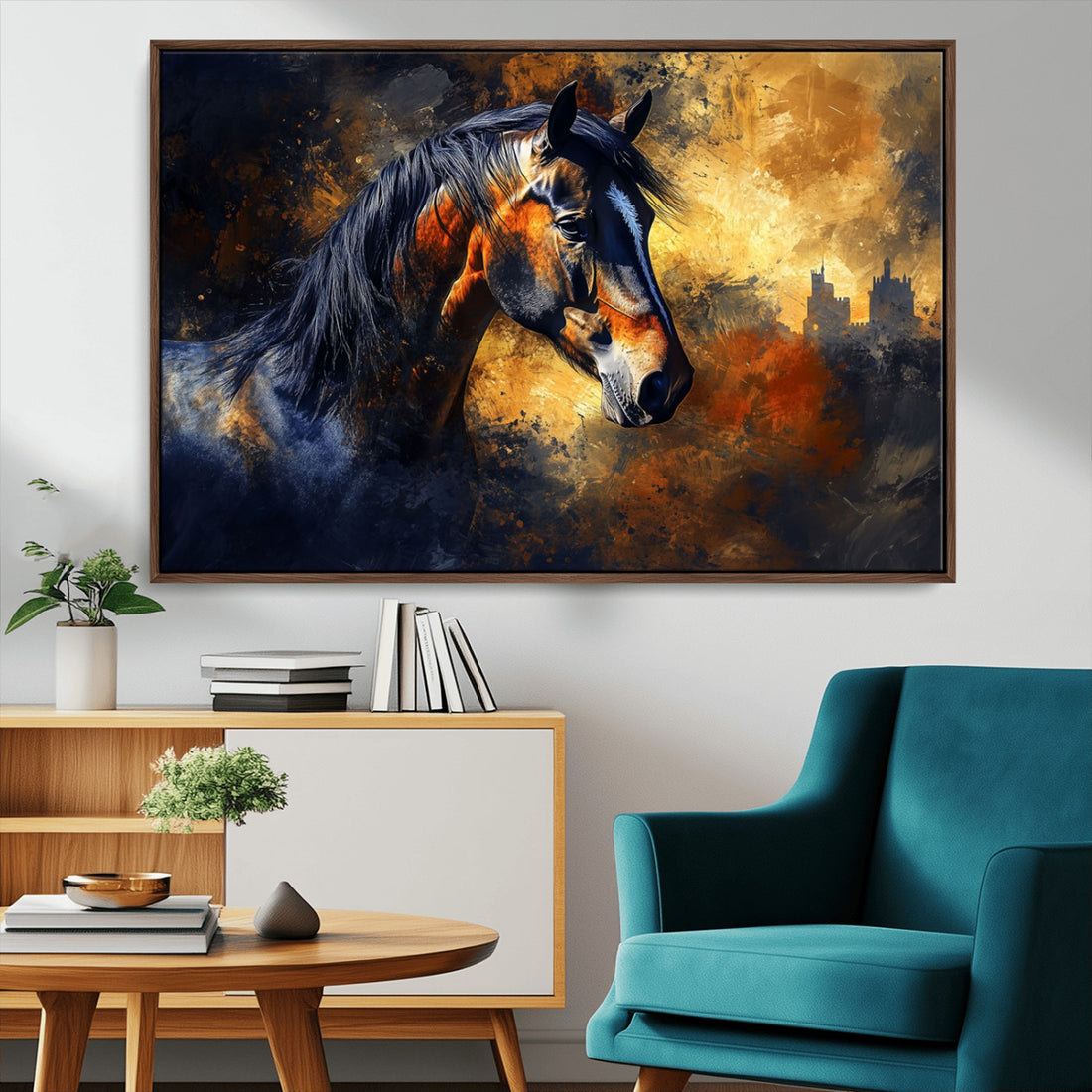 Abstract Horse Art Print, Abstract Canvas Wall Art