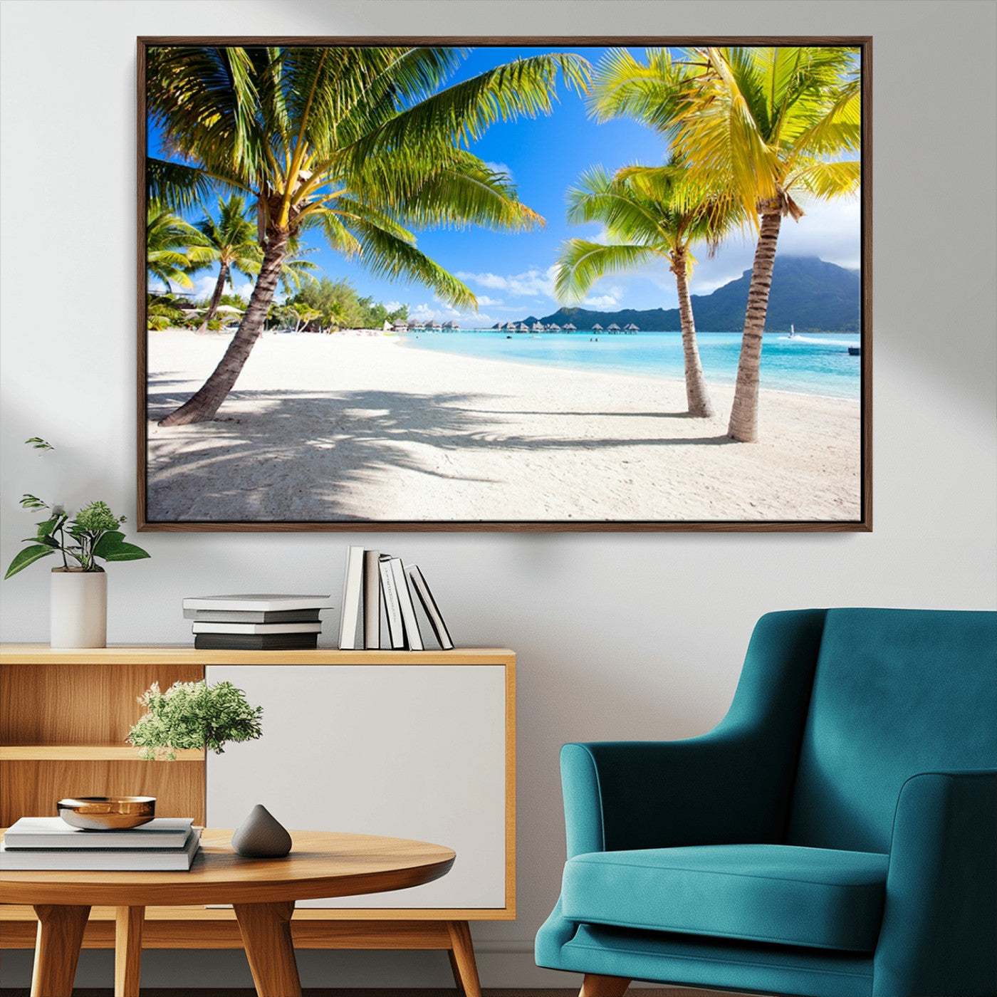 52513-MGV-CV-36X24-Blue Beach and Sea Wall Art Canvas Print