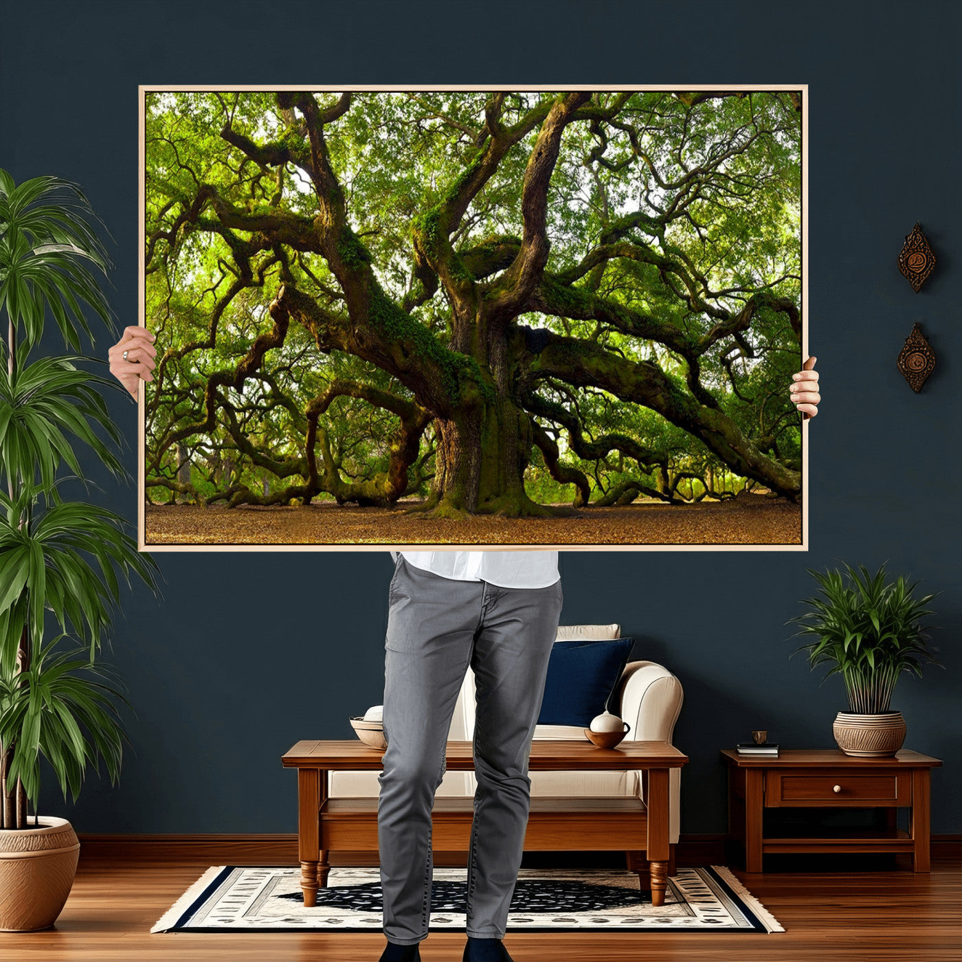 29407-MGV-CV-36X24 - Angel Oak Tree Wall Art Canvas Print | Large Forest Tree Nature Photography Print on Canvas