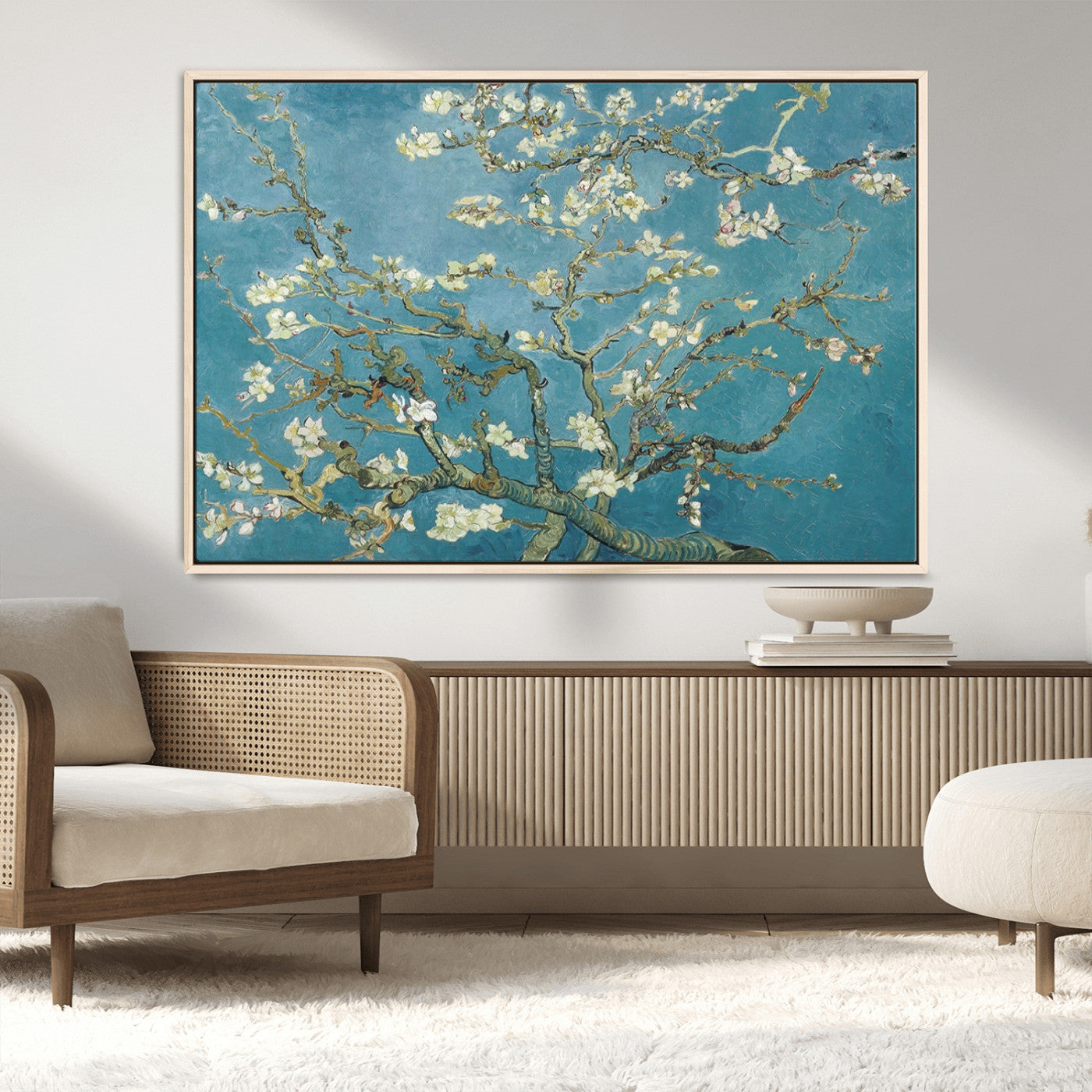65607-MGV-FC-36X24_Natural-Vincent Van Gogh's Almond Blossom Abstract Wall Art Canvas, Van Gogh Almond Blossom Canvas Print
