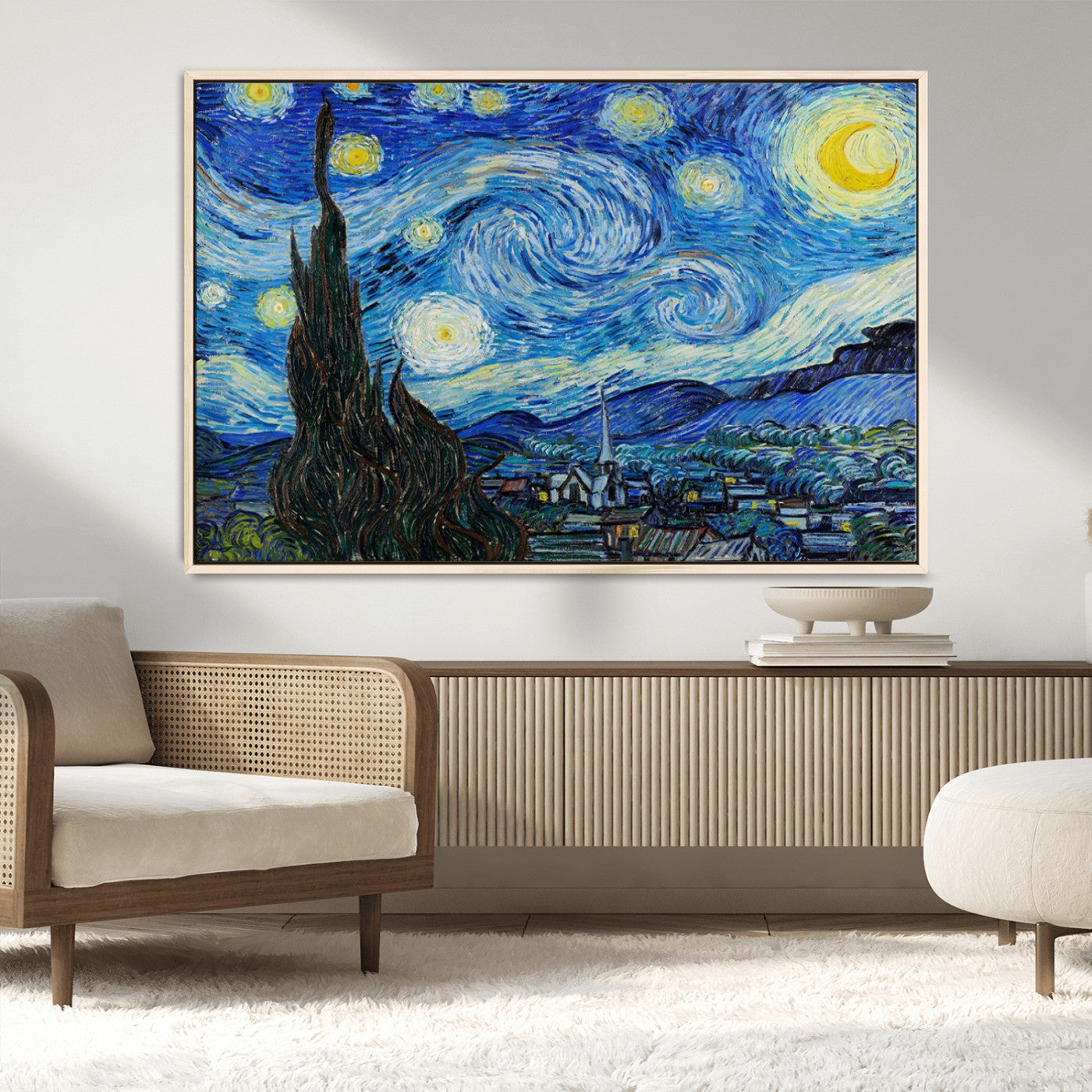 39177-MGV-CV-36X24-Vincent Van Gogh The Starry Night Abstract Wall Art Canvas Print