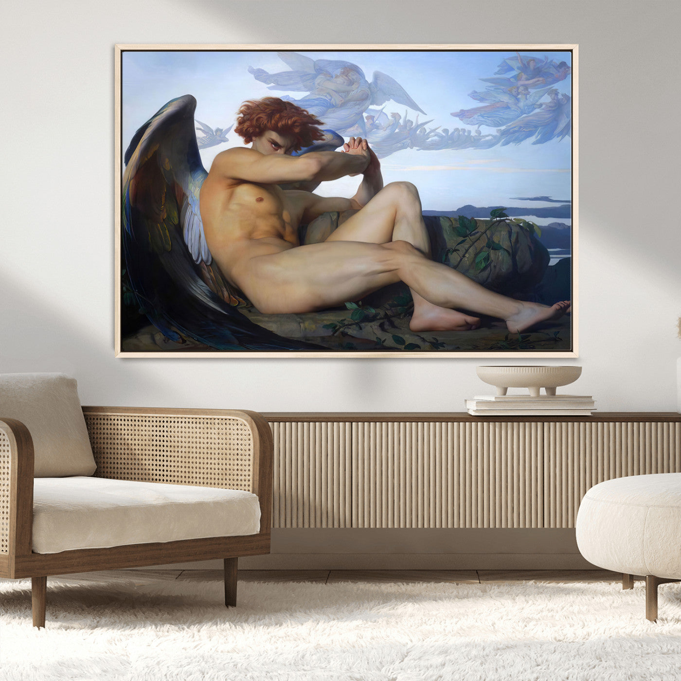 94220-MGV-CV-36X24-Fallen Angel Wall Art Canvas Print – Classic Art, Framed, Ready to Hang - Alexandre Cabanel