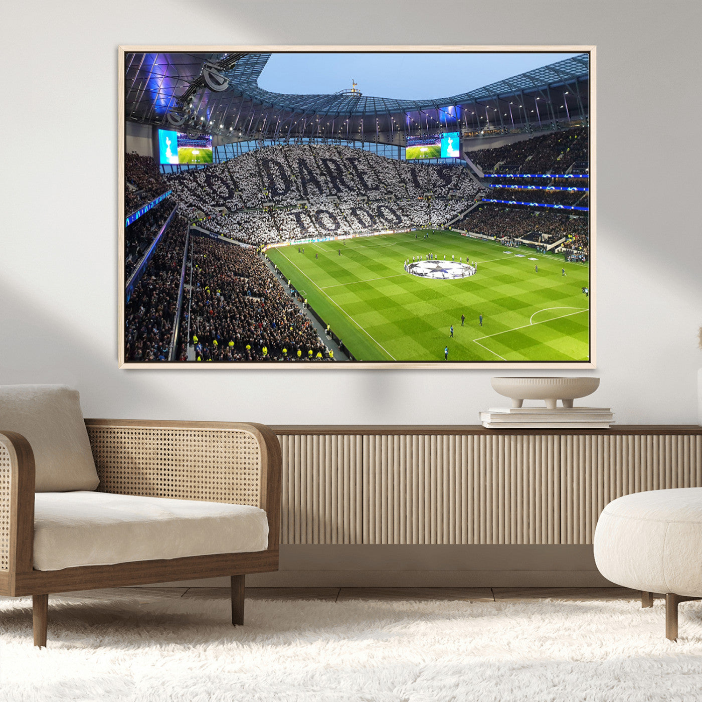 -Tottenham Hotspur Stadium Canvas Print, Match Day Triple Canvas Wall Art - Premier League Football