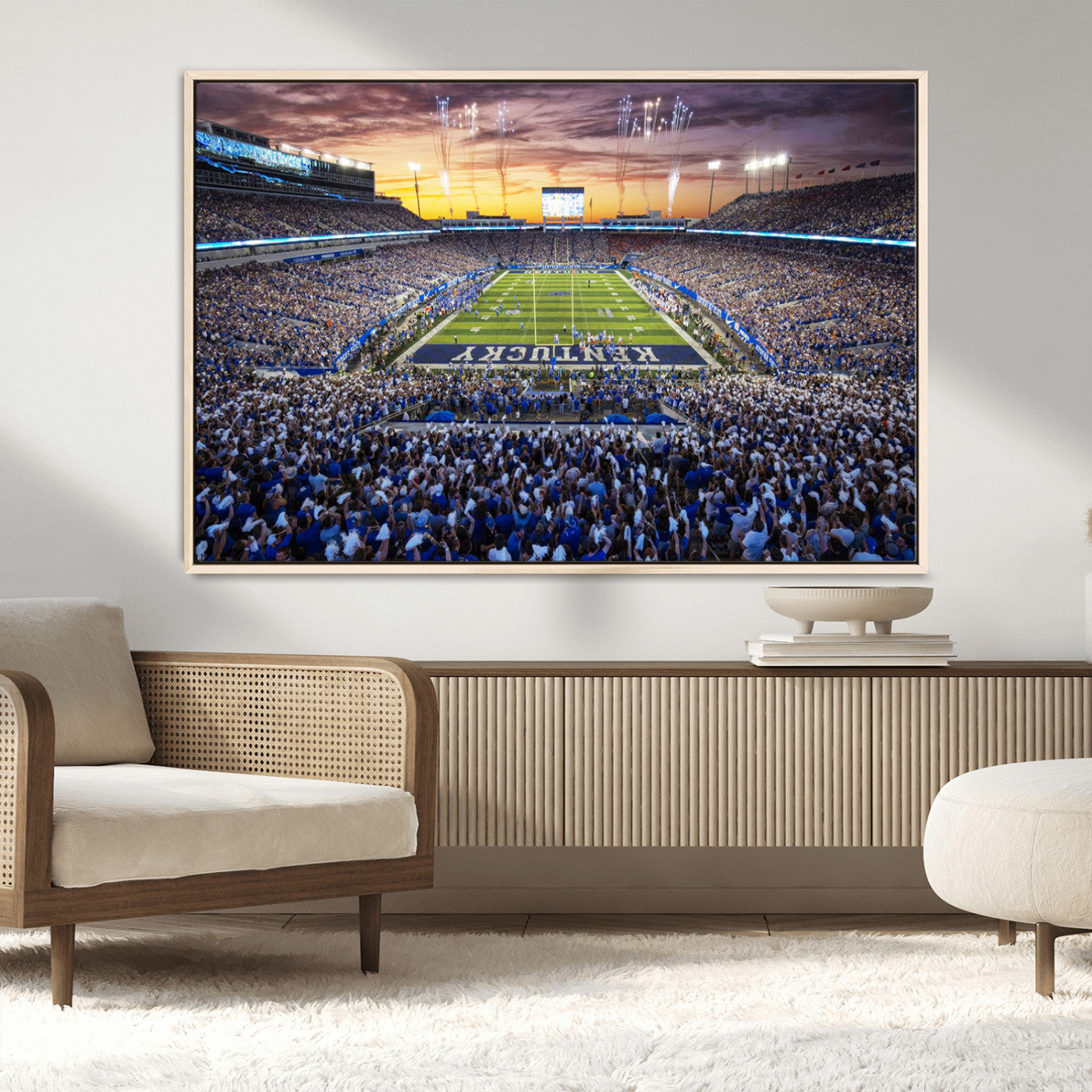 78524-MGV-FC-36X24_Natural-Kroger Field Wall Art Print - Kentucky Stadium Wall Art Print - Sunset Football Stadium Wall Decor -
