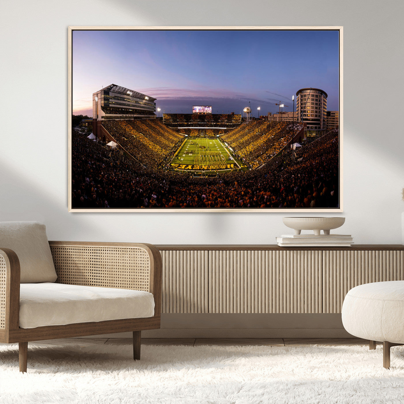 82557-MGV-CV-36X24-Iowa Hawkeyes Kinnick Stadium Wall Art Canvas Print, Framed Iowa Hawkeyes Kinnick Stadium Canvas