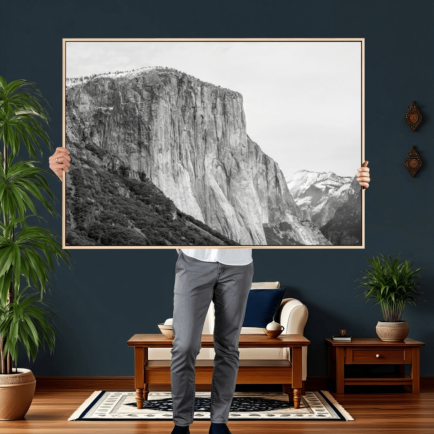39393420-MGV-CV-36X24 - El Capitan Yosemite Mountain Wall Art – Yosemite Cliff Canvas Print, Rugged Terrain and Timeless Wilderness Decor for Office, Living Room or Cabin
